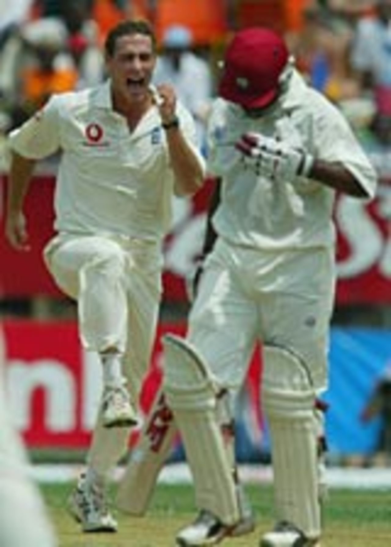 Simon Jones dismisses Brian Lara, West Indies v England, 1st Test, Jamaica, 1st Day, March 11, 2004