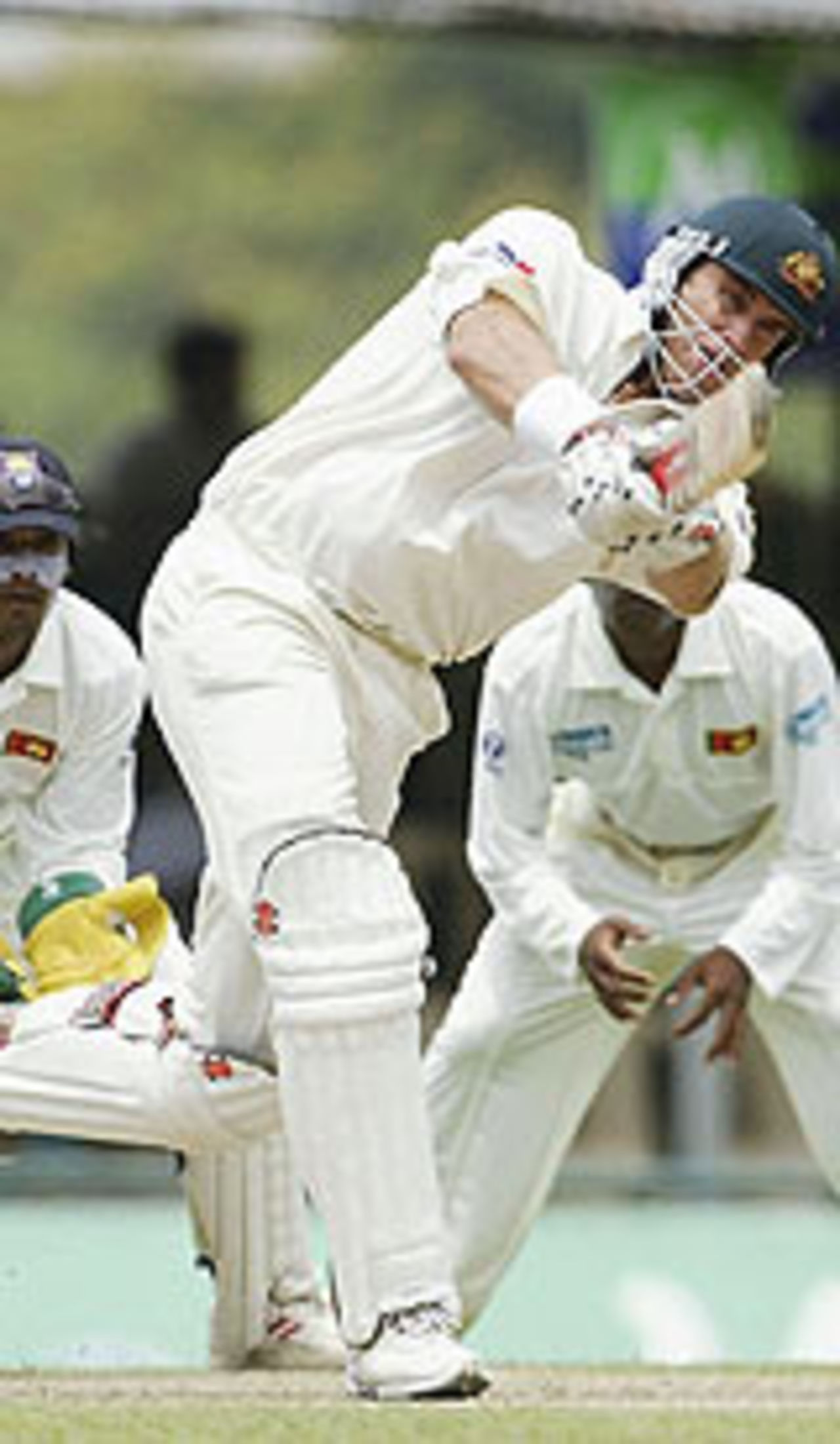 Matthew Hayden hits out during his fighting knock of 54, Sri Lanka v Australia, 2nd Test, Kandy, 1st day, March 16, 2004