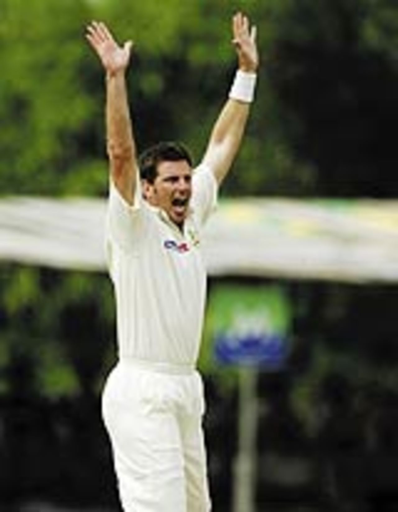 Michael Kasprowicz traps Avishka Gunawardene lbw, Sri Lanka v Australia, 2nd Test, Kandy, 1st day, March 16, 2004