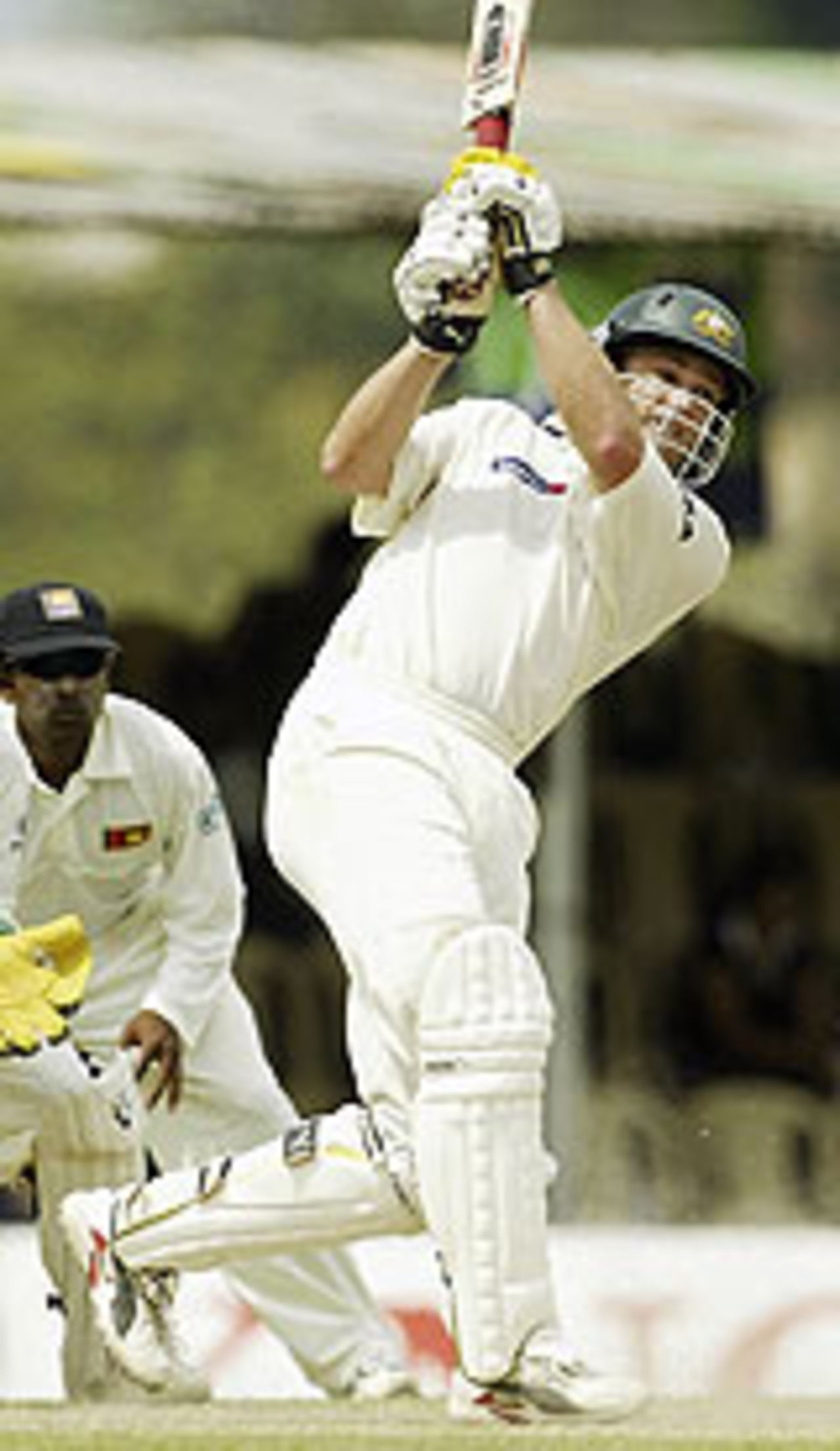 Adam Gilchrist strikes out during his century, Sri Lanka v Australia, 2nd Test, Kandy, 2nd day, March 17, 2004