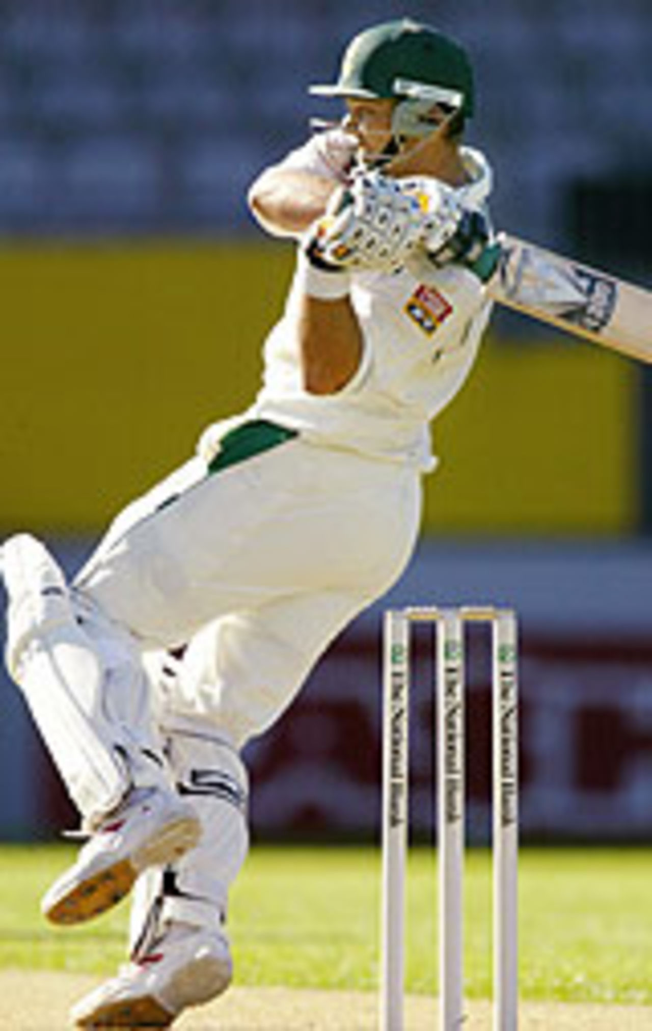 Jacques Kallis swivels after tonking the ball, New Zealand v South Africa, 2nd Test, Auckland, 1st day, March 18, 2004