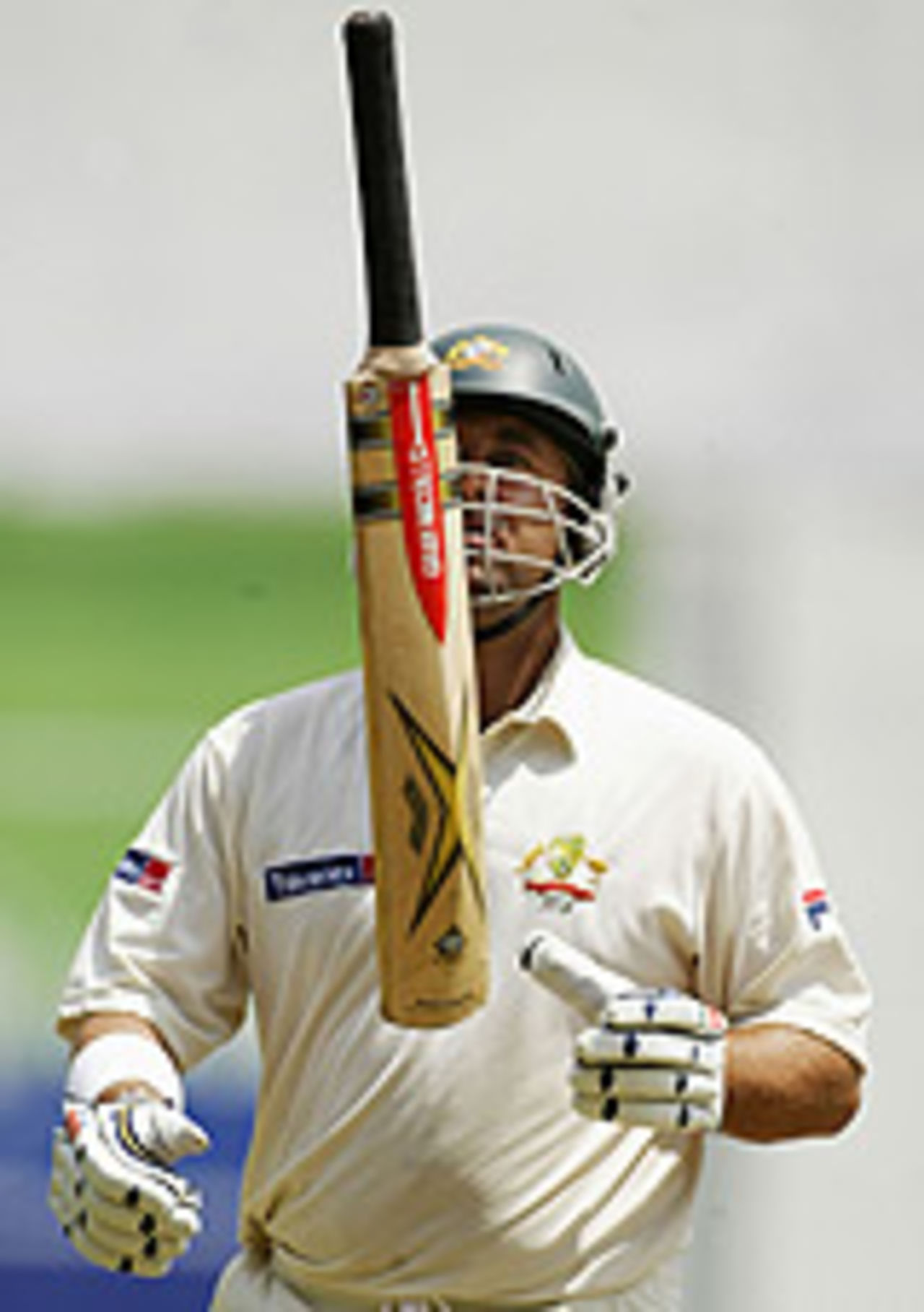 Darren Lehmann tosses his bat after being dismissed, Sri Lanka v Australia, 2nd Test, Kandy, 2nd day, March 18, 2004