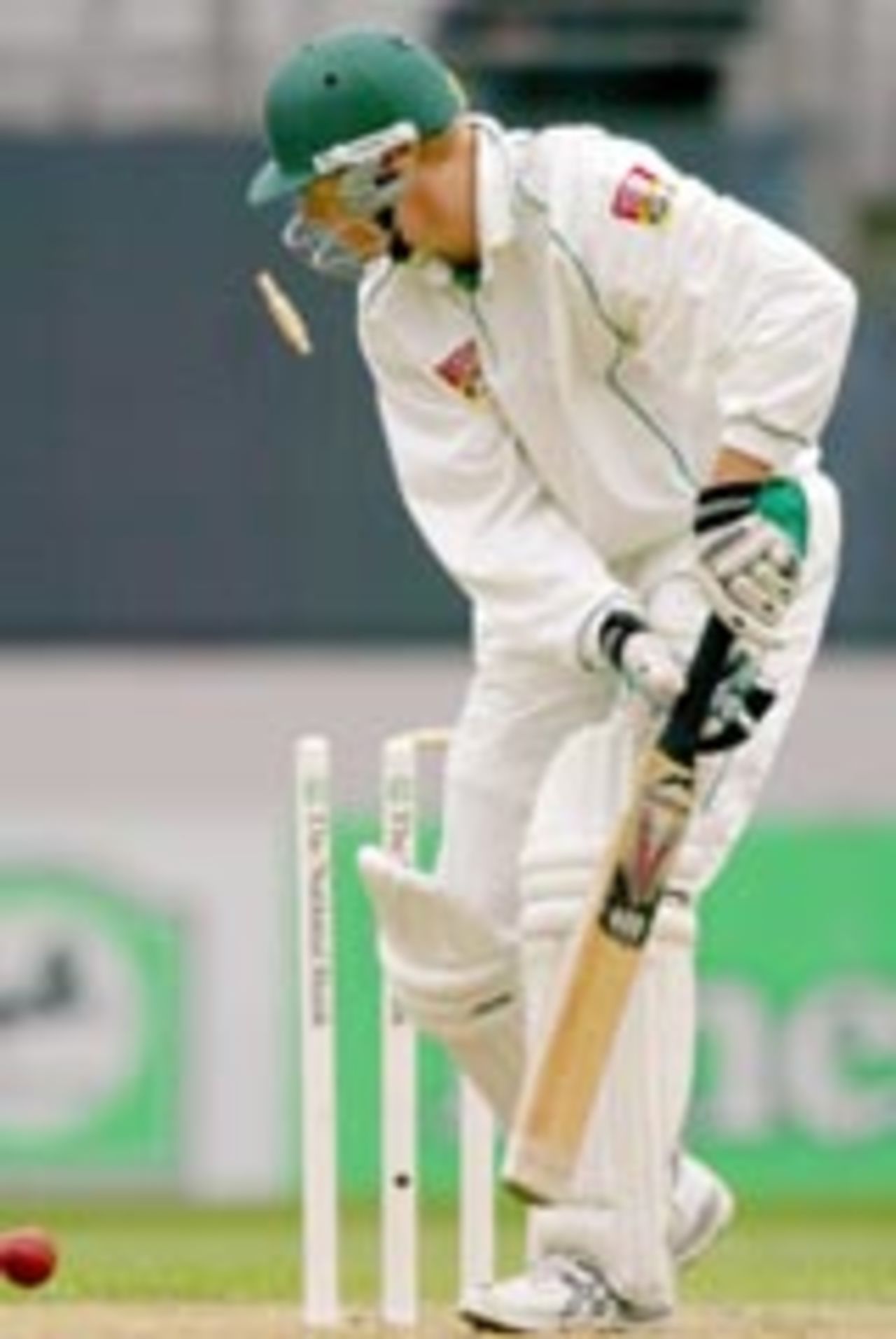 Chris Martin bowled, New Zealand v South Africa, 2nd Test, Auckland, 2nd day, March 19th, 2004