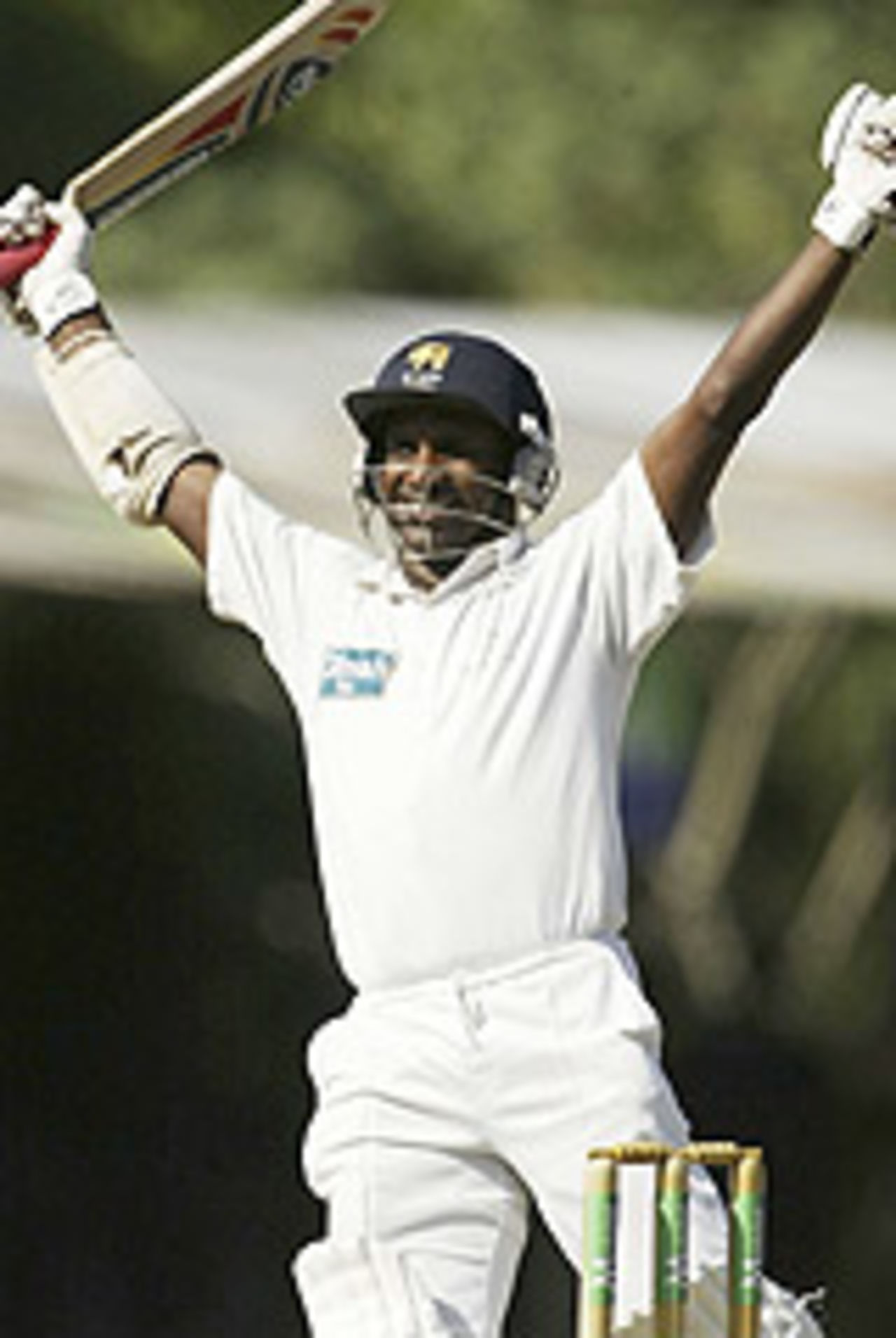 Sanath Jayasuriya is ecstatic after smashing his hundred, Sri Lanka v Australia, 2nd Test, Kandy, 3rd day, March 19, 2004