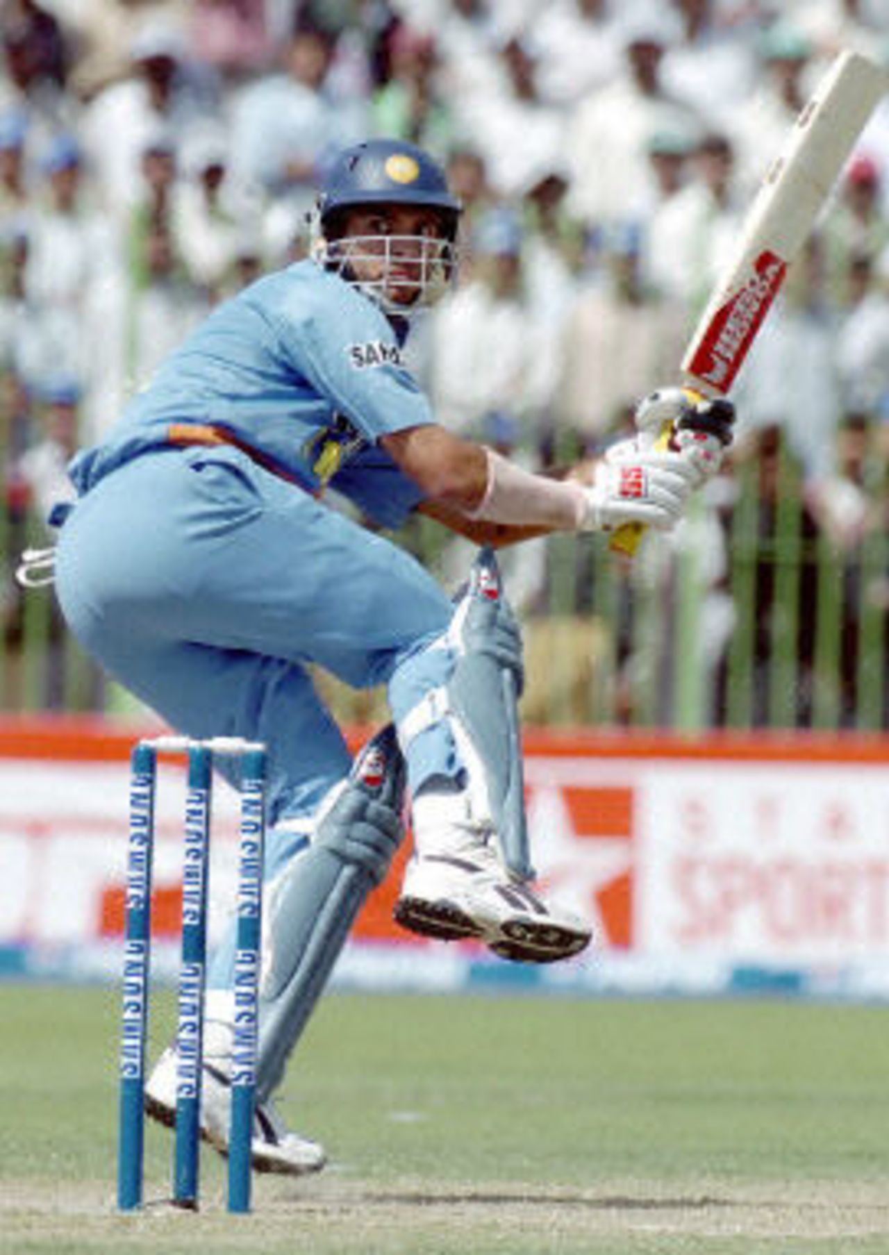 An acrobatic Yuvraj Singh at work