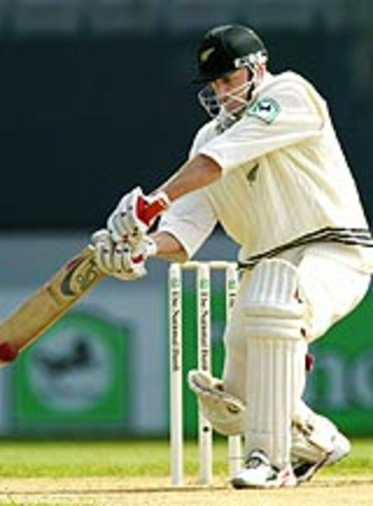 Scott Styris on the drive, New Zealand v South Africa, 2nd Test, Auckland, 3rd day, March 20th, 2004