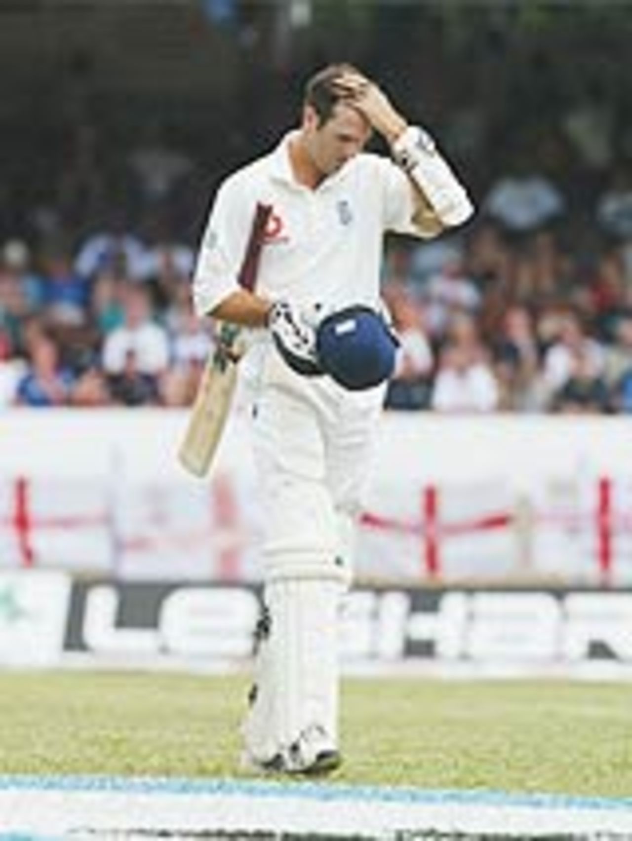 Michael Vaughan walks off after being dismissed, West Indies v England, 2nd test, Trinidad, 2nd day, 20th March, 2004