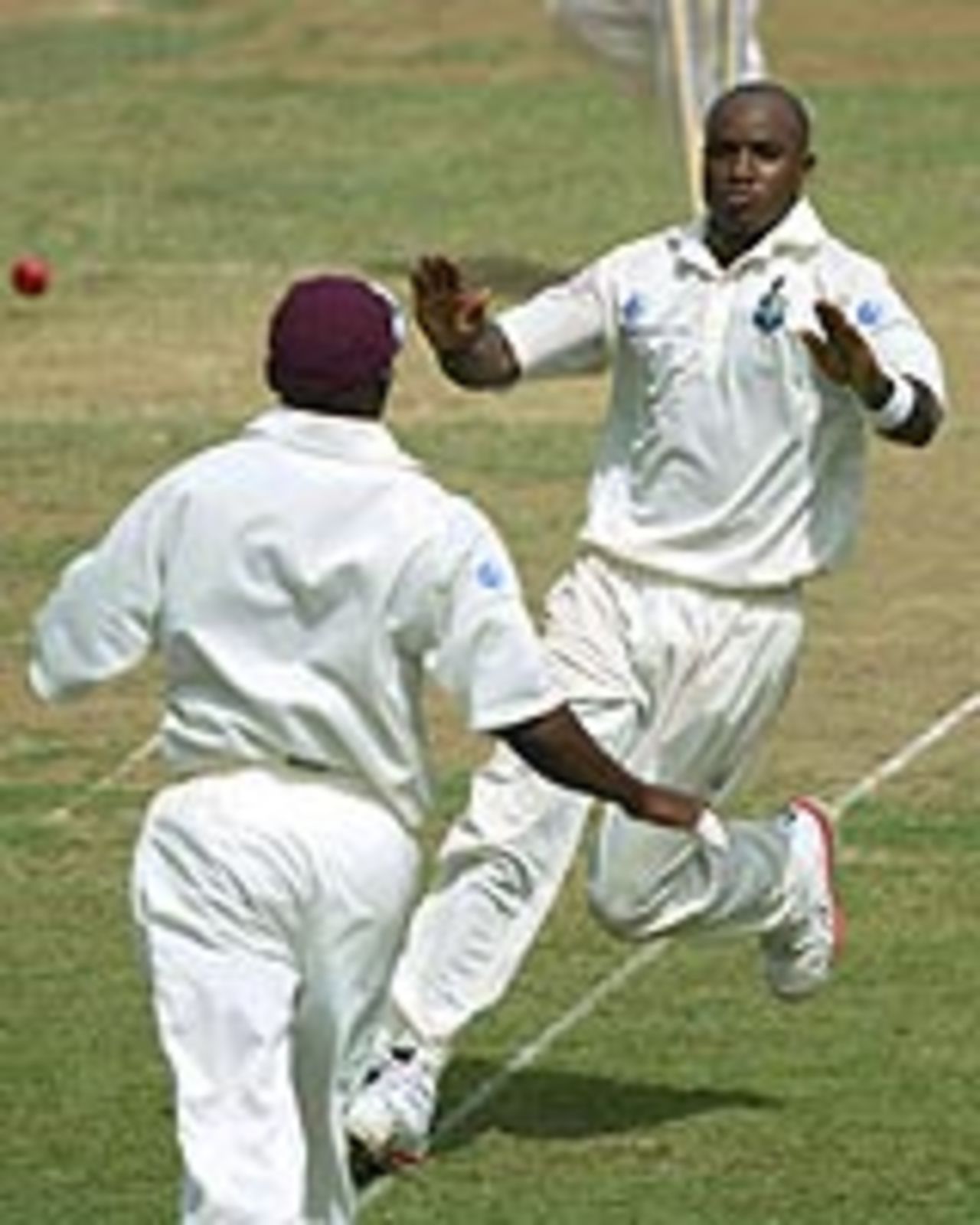Tino Best celebrates another wicket, West Indies v England, 2nd Test, Trinidad, 2nd day, March 20, 2004