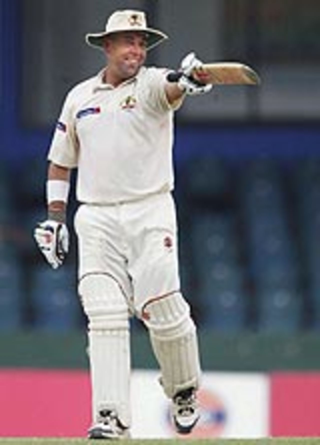 Darren Lehmann reaches his century, Sri Lanka v Australia, 3rd Test, Colombo, March 23, 2004