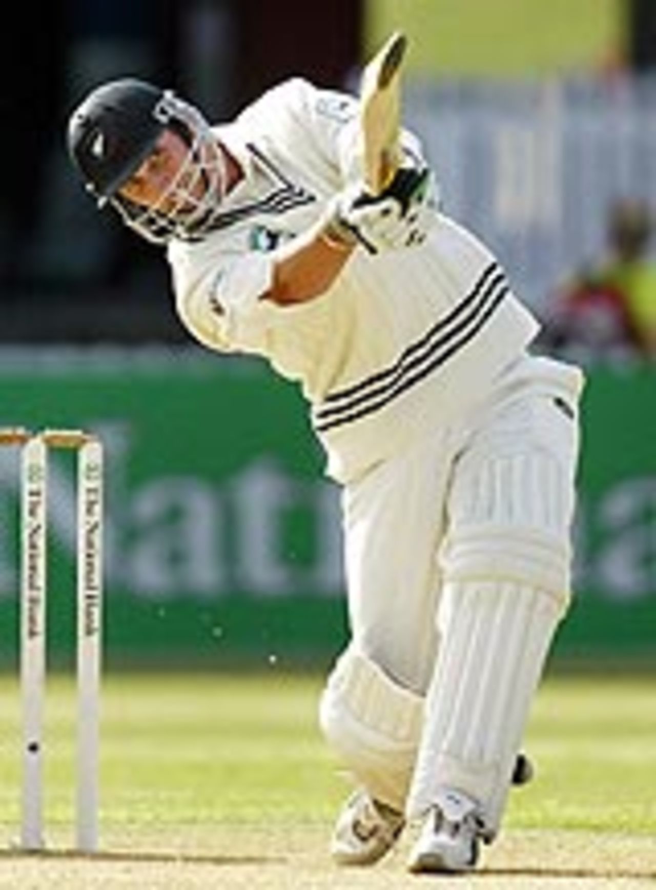 Mathew Sinclair drives on the off side, New Zealand v South Africa, 3rd Test, Wellington, 1st day, March 26, 2004