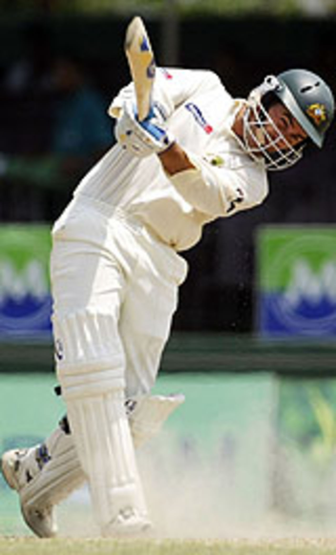Justin Langer hits out, Sri Lanka v Australia, 3rd Test, Colombo, 4th day, March 27, 2004