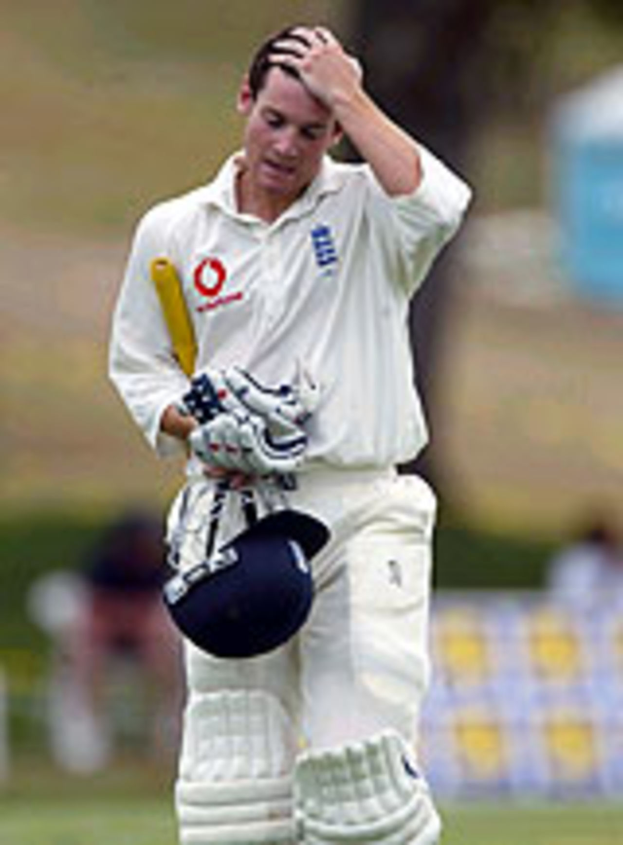 Chris Read walks off after being dismissed, England v Carib Beer XI, Barbados, March 27, 2004