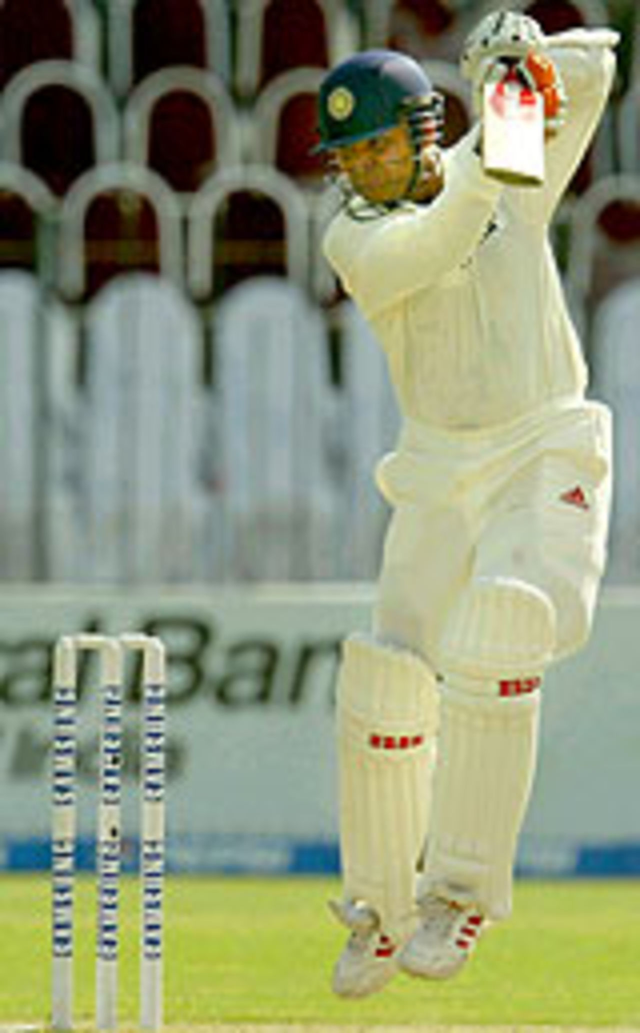 Virender Sehwag in the air, Pakistan v India, 1st Test, Multan, 1st day, March 28, 2004
