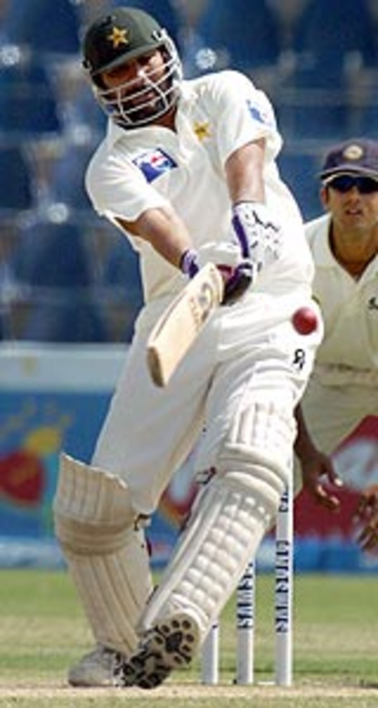 Inzamam-ul-Haq hits out during his 77, Pakistan v India, 1st Test, Multan, 3rd day, March 30, 2004