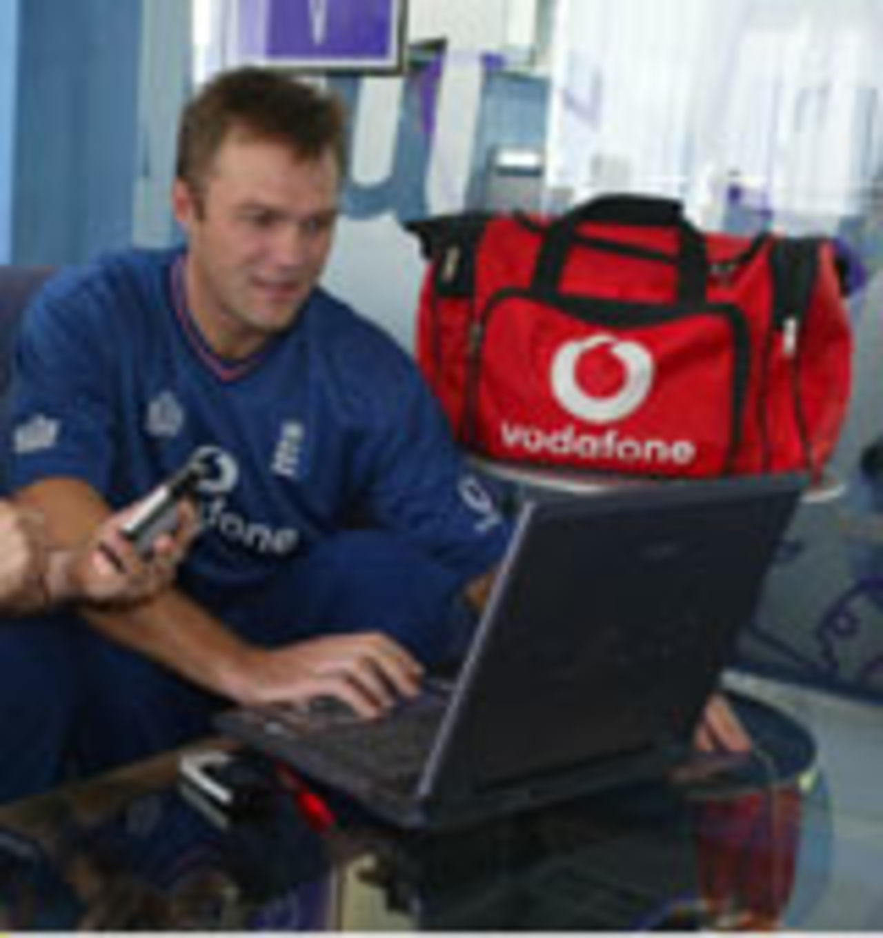 Nigel Stockhill with his laptop