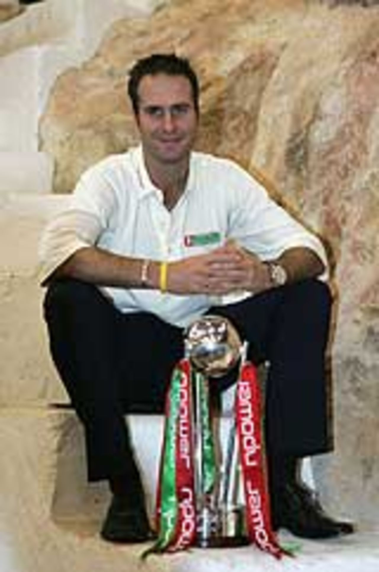 Michael Vaughan and the npower Trophy, March 2, 2005