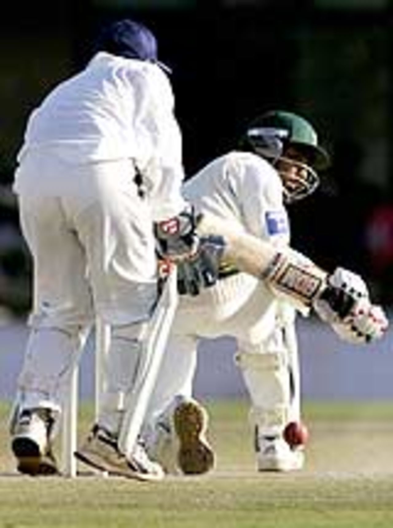 Asim Kamal sweeps en route to an unbeaten 43, Pakistan XI v Board President's XI, Dharamsala, March 3, 2005