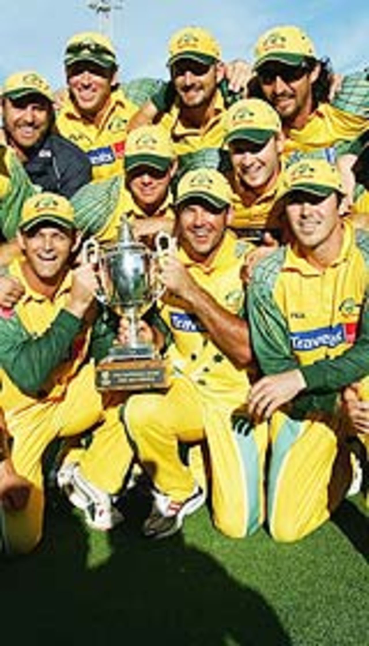 The victorious Australian team after the series, New Zealand v Australia, 5th ODI, Napier
