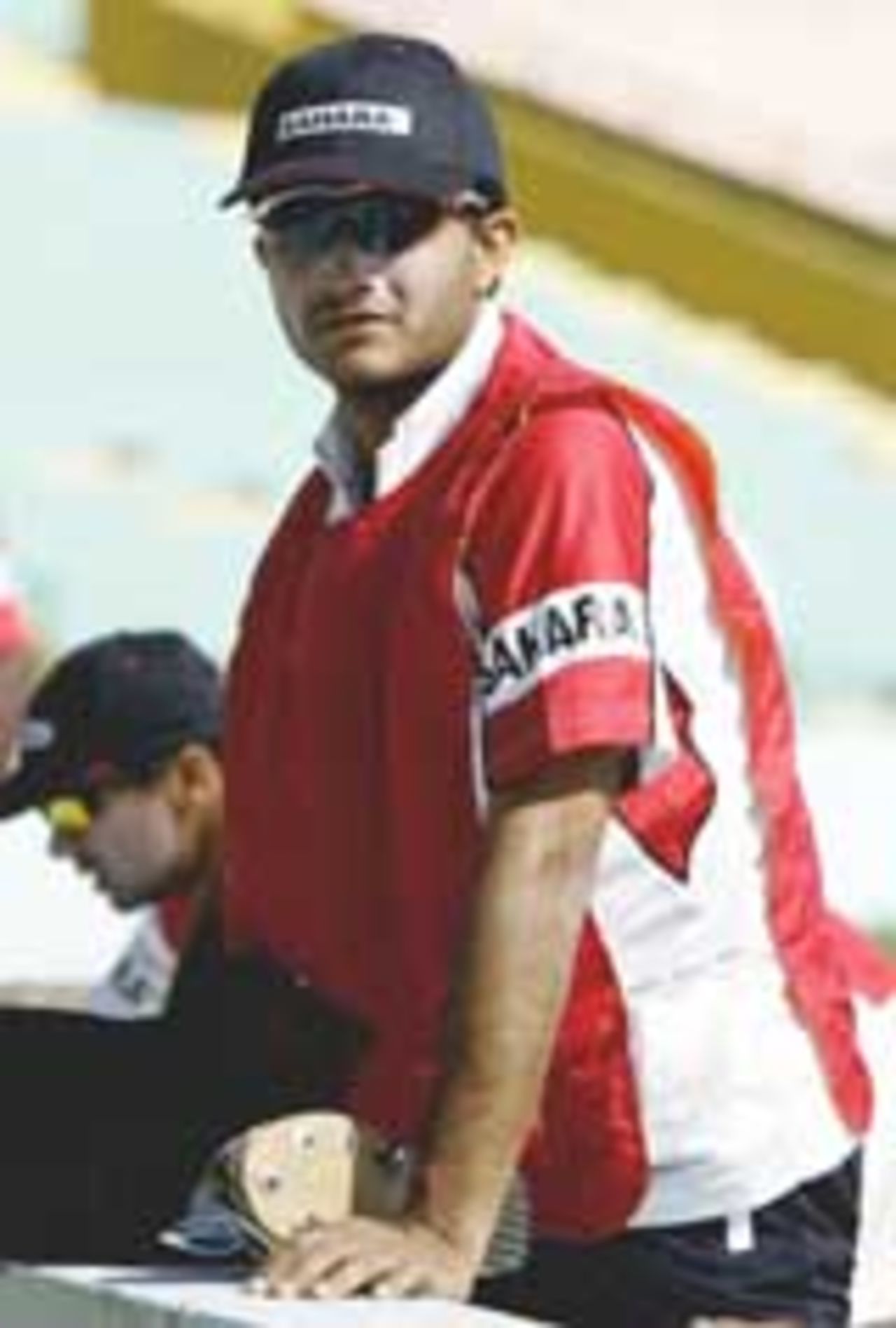 Sourav Ganguly at a practice session, Mohali, March 6, 2005