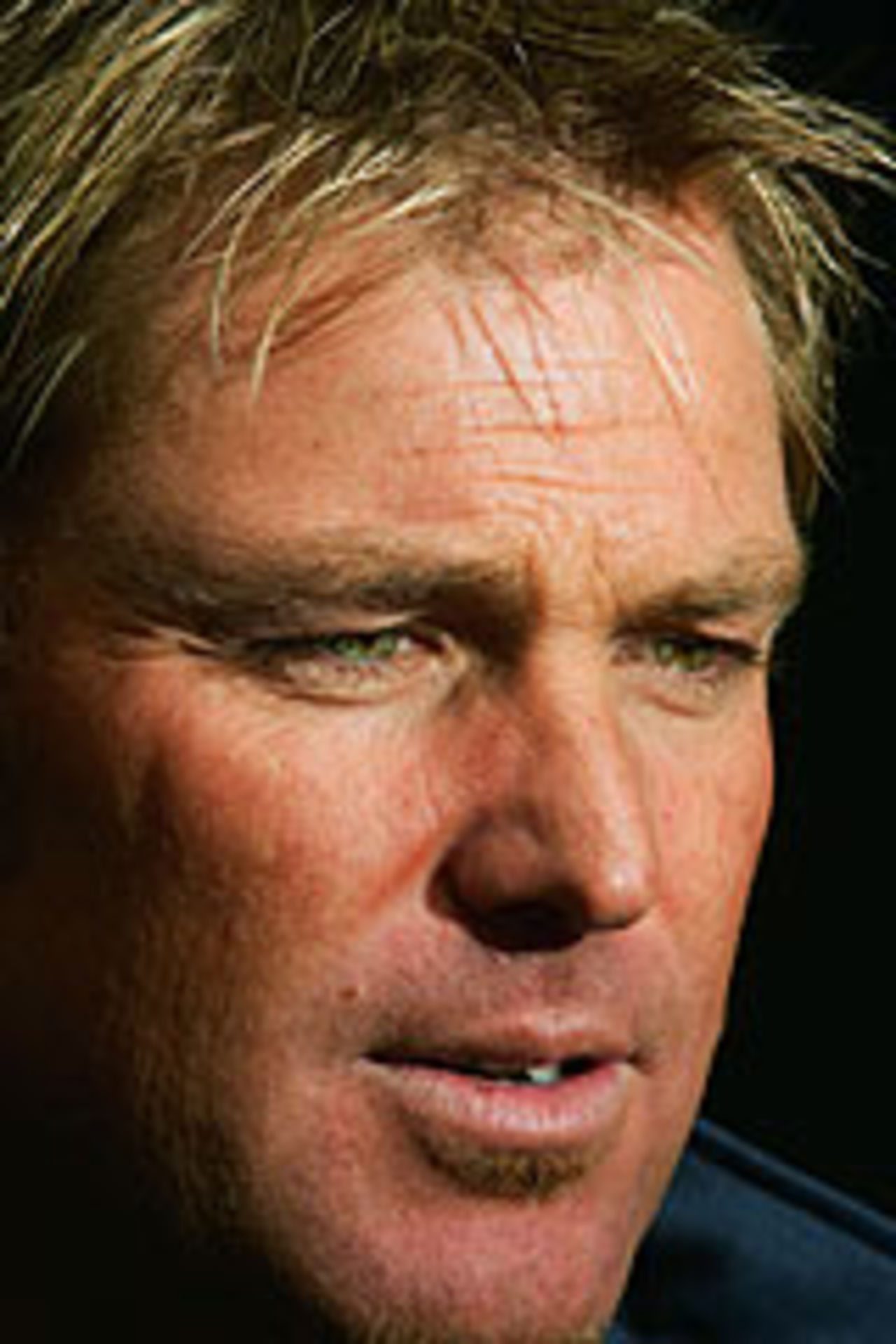 Shane Warne at a press conference, Christchurch, March 8, 2005