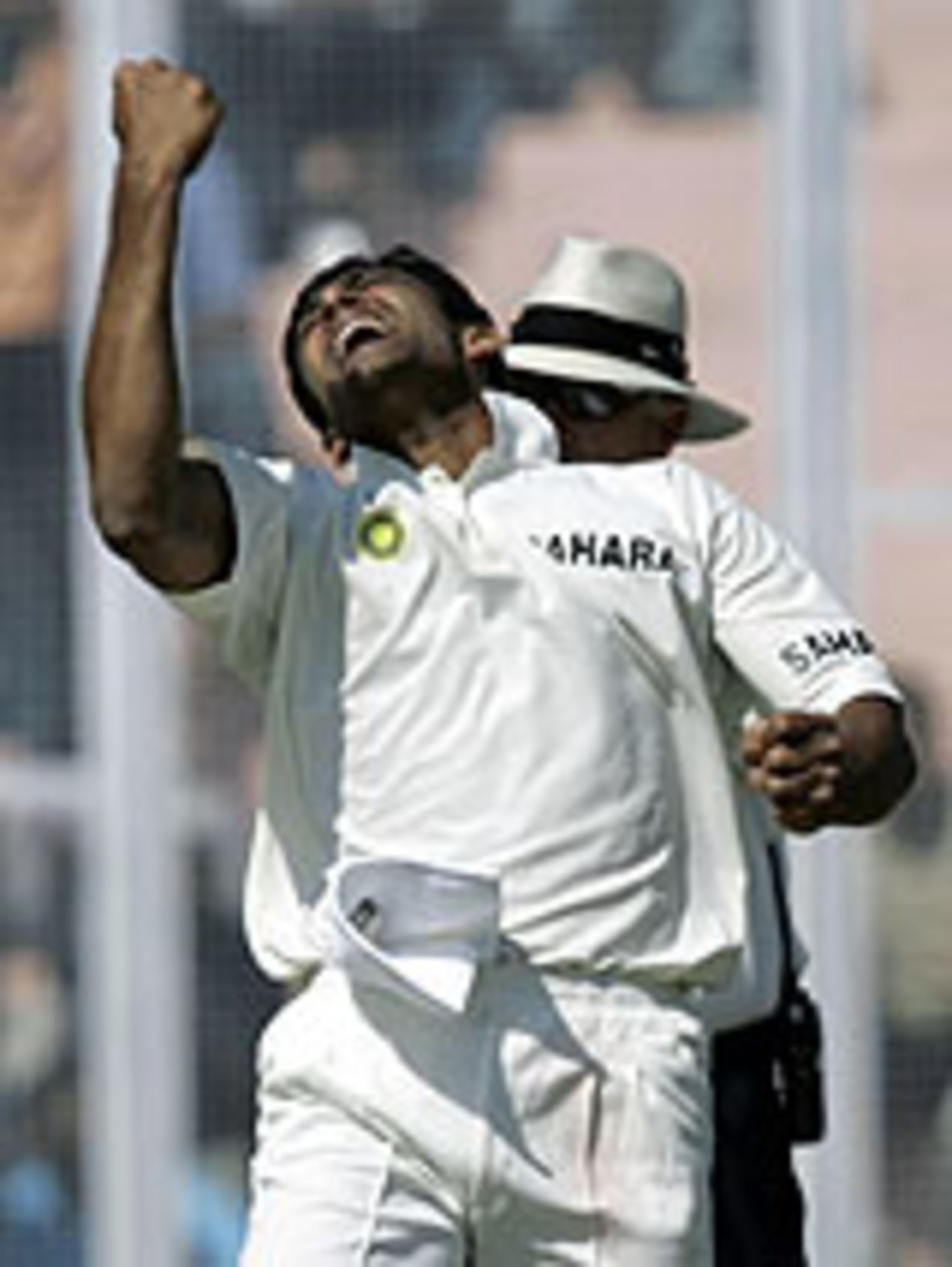 Anil Kumble celebrates the dismissal of Inzamam-ul-Haq, India v Pakistan, 1st Test, Mohali, Day 1, March 8, 2005