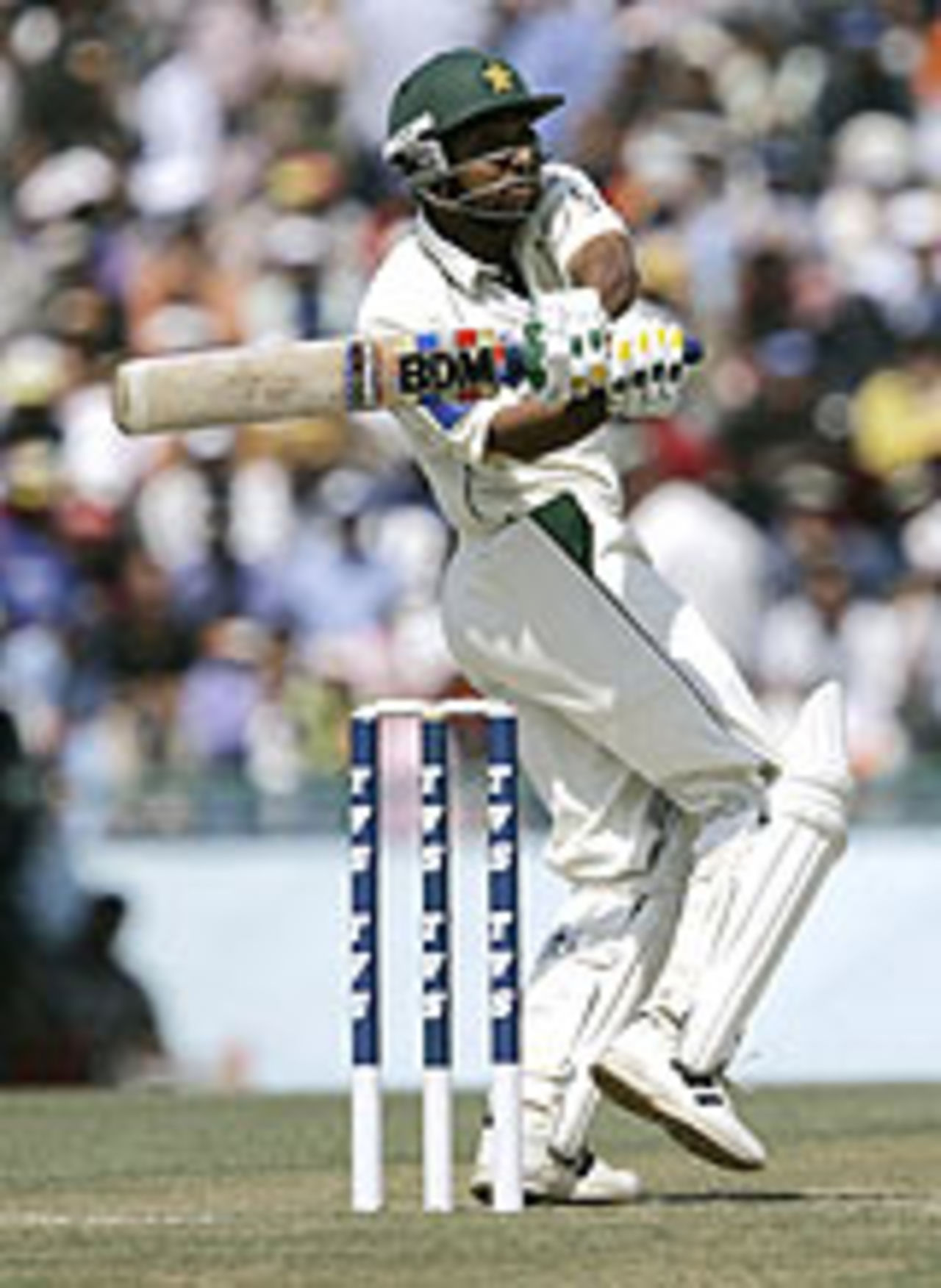 Asim Kamal pulls a delivery for four, India v Pakistan, 1st Test, Mohali, Day 1, March 8, 2005