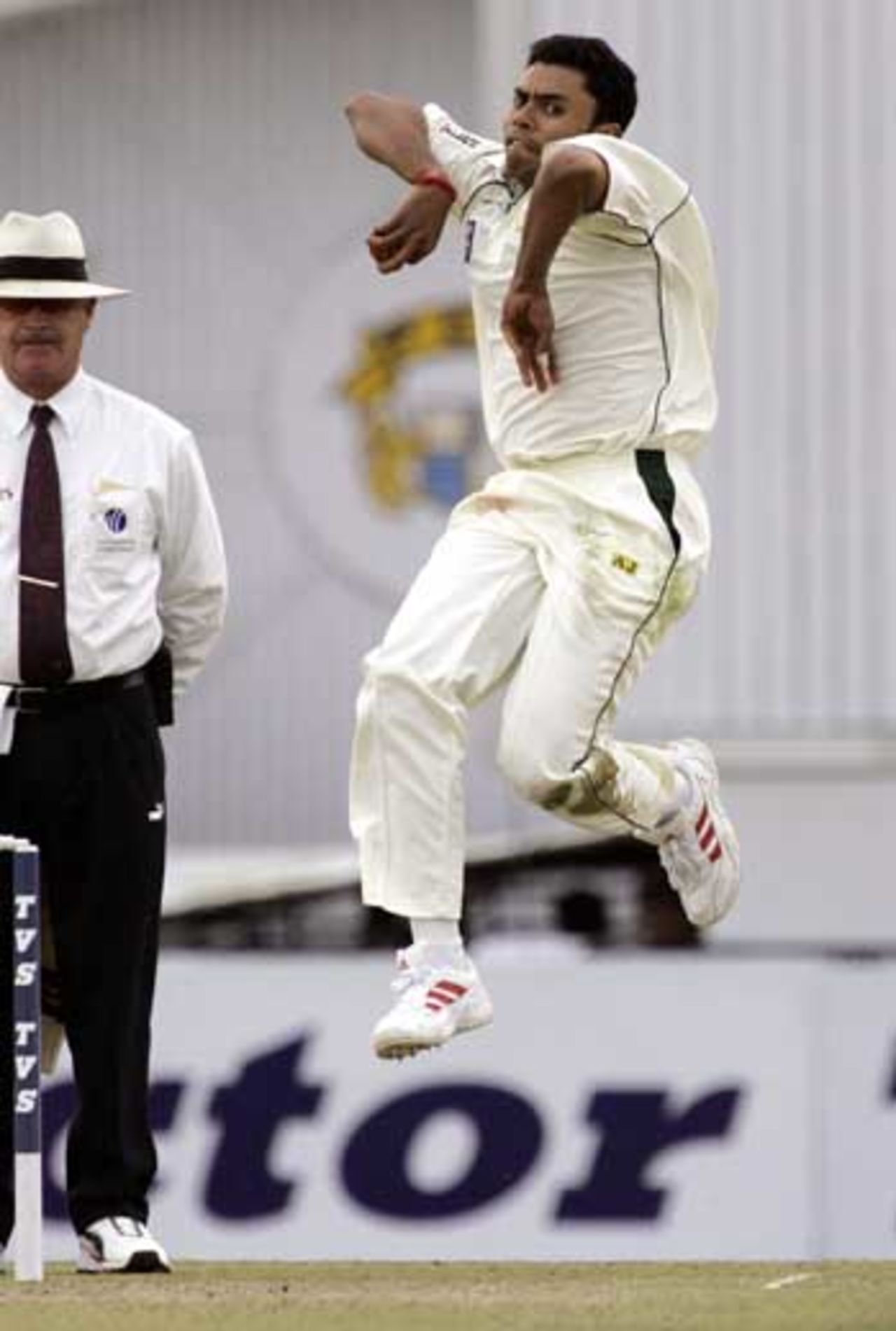 Danish Kaneria was easily the best bowler on show, mixing up his deliveries delectably, India v Pakistan, 1st Test, Mohali, March 9, 2005