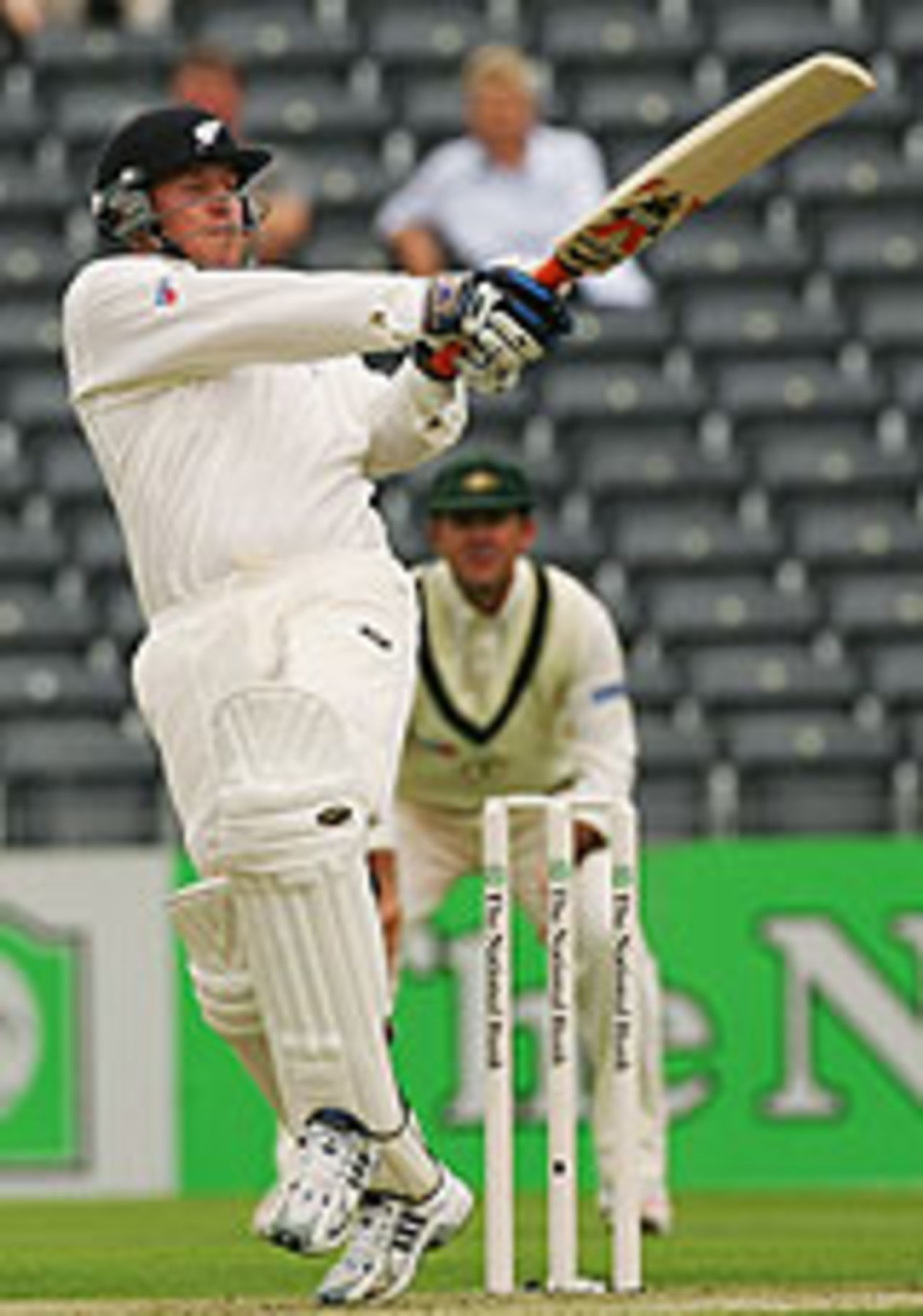 Craig Cumming pulls the ball, New Zealand v Australia, 1st Test, Christchurch, March 10, 2005