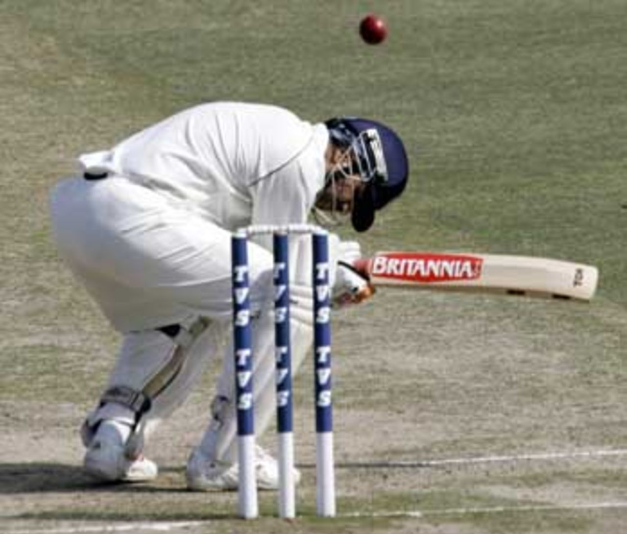 Virender Sehwag was made to duck a few times as Pakistan tried to curb his aggression, India v Pakistan, 1st Test, Mohali, March 10, 2005