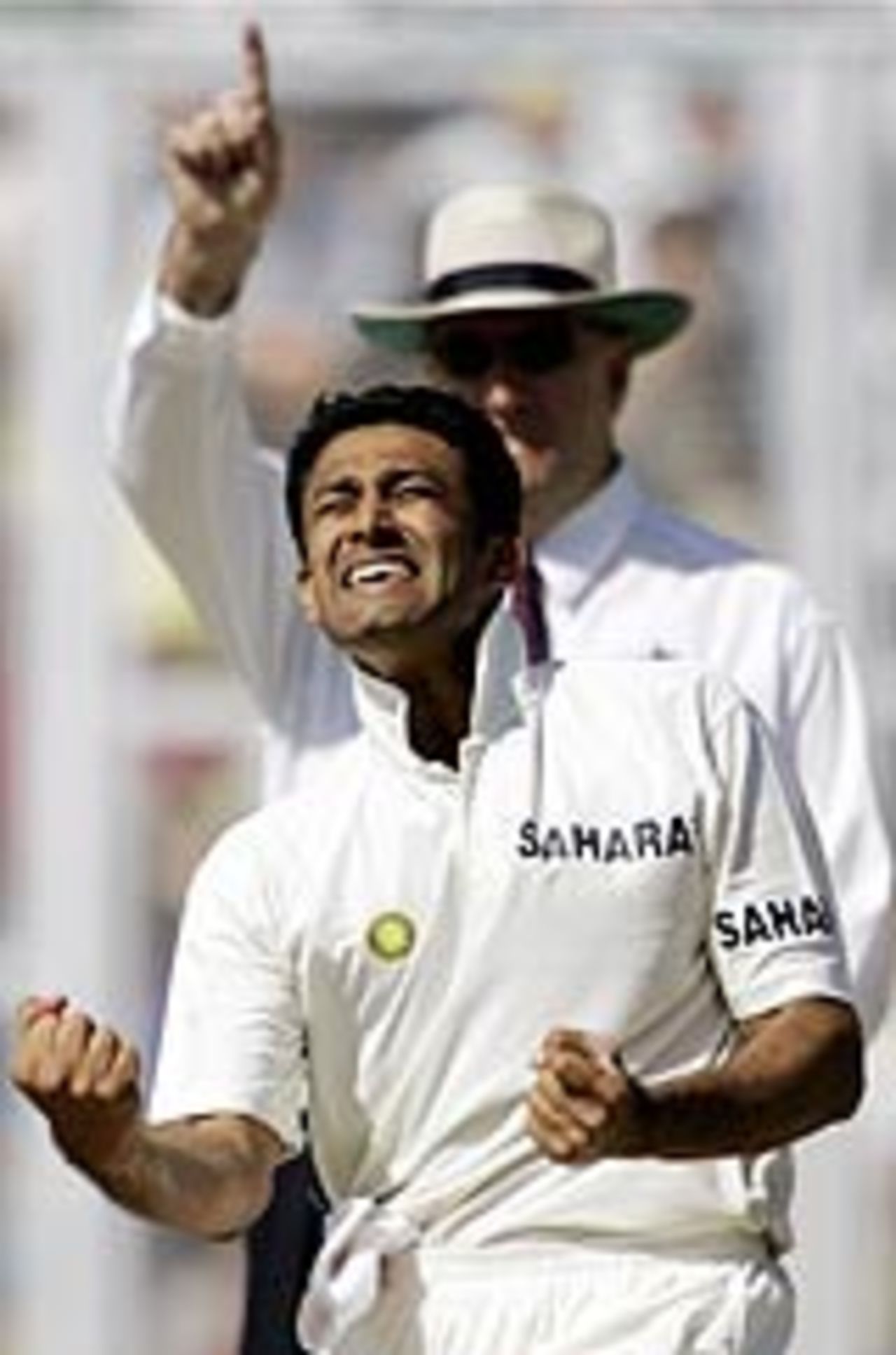 Anil Kumble ecstatic after picking the wicket of Inzamam-ul-Haq, India v Pakistan, 1st Test, Mohali, March 11, 2005