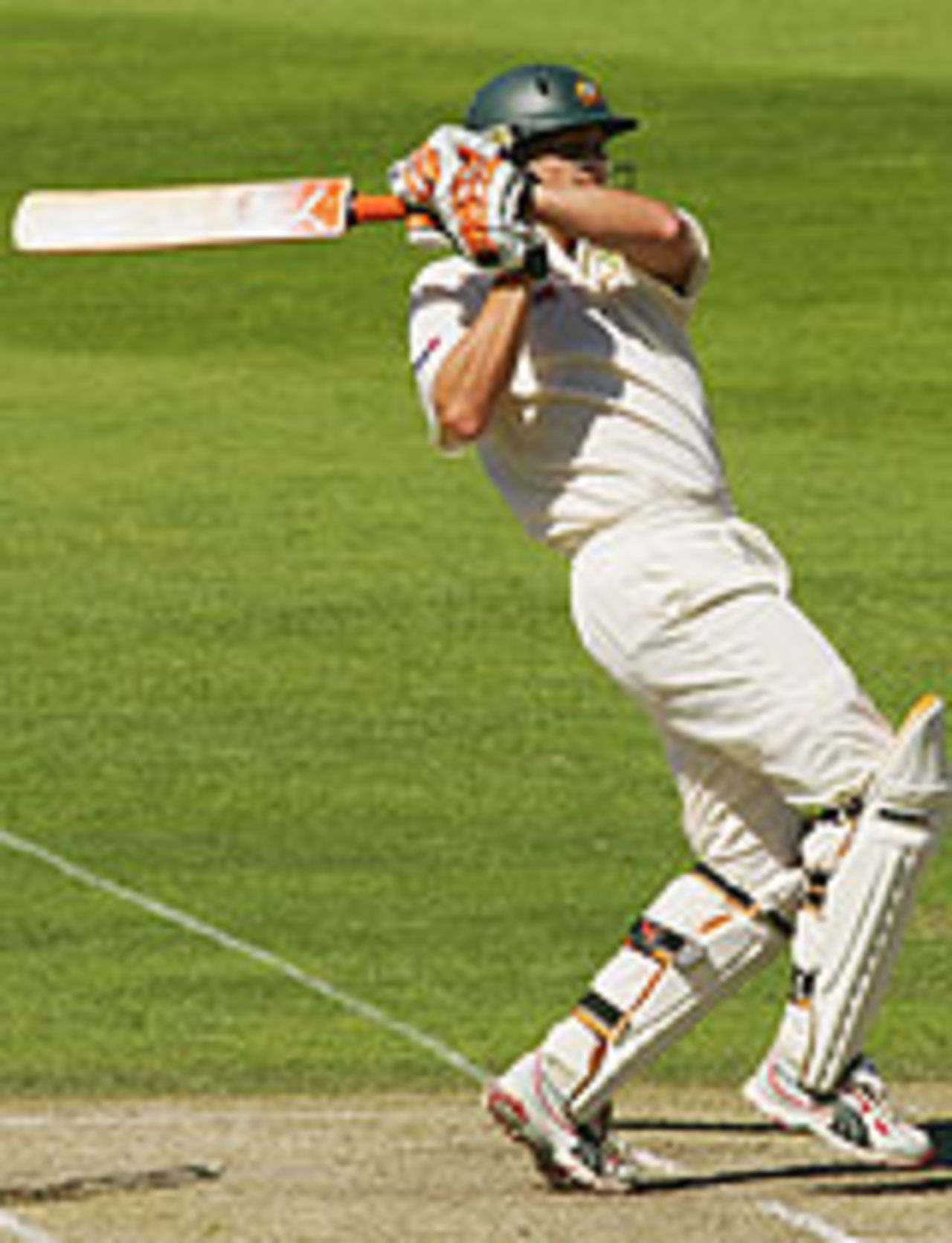 Adam Gilchrist smacks the ball, New Zealand v Australia, 1st Test, Christchurch, March 12, 2005