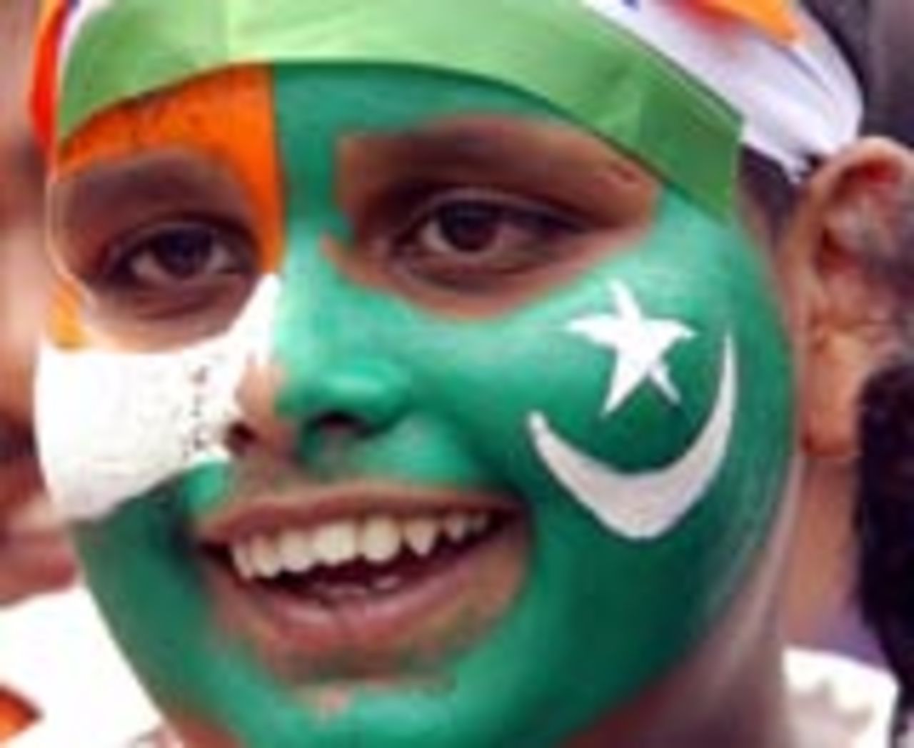 A fan with his face painted, India v Pakistan, 2nd Test, Kolkata, March 16, 2005