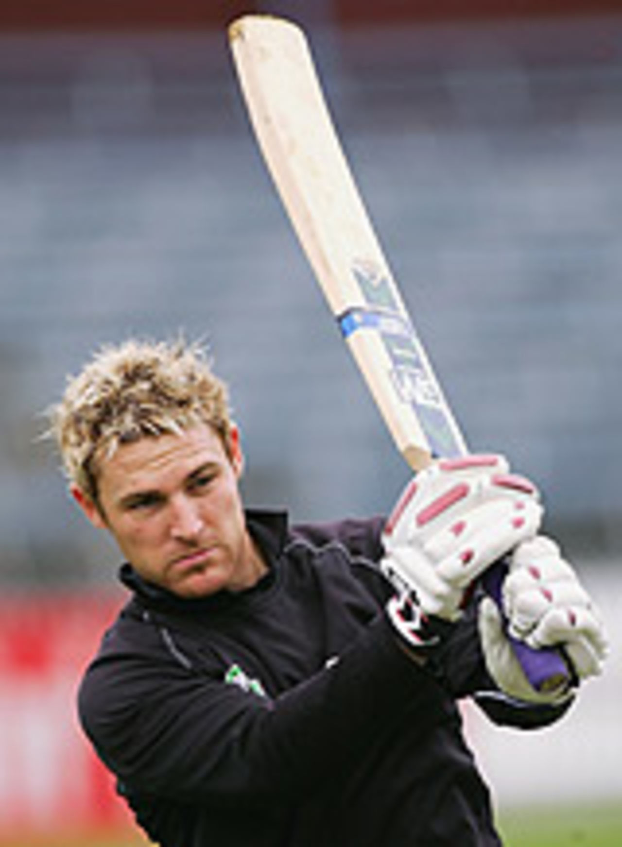 Brendon McCullum bats in the nets, New Zealand v Australia, 2nd Test, Wellington, March 17, 2005
