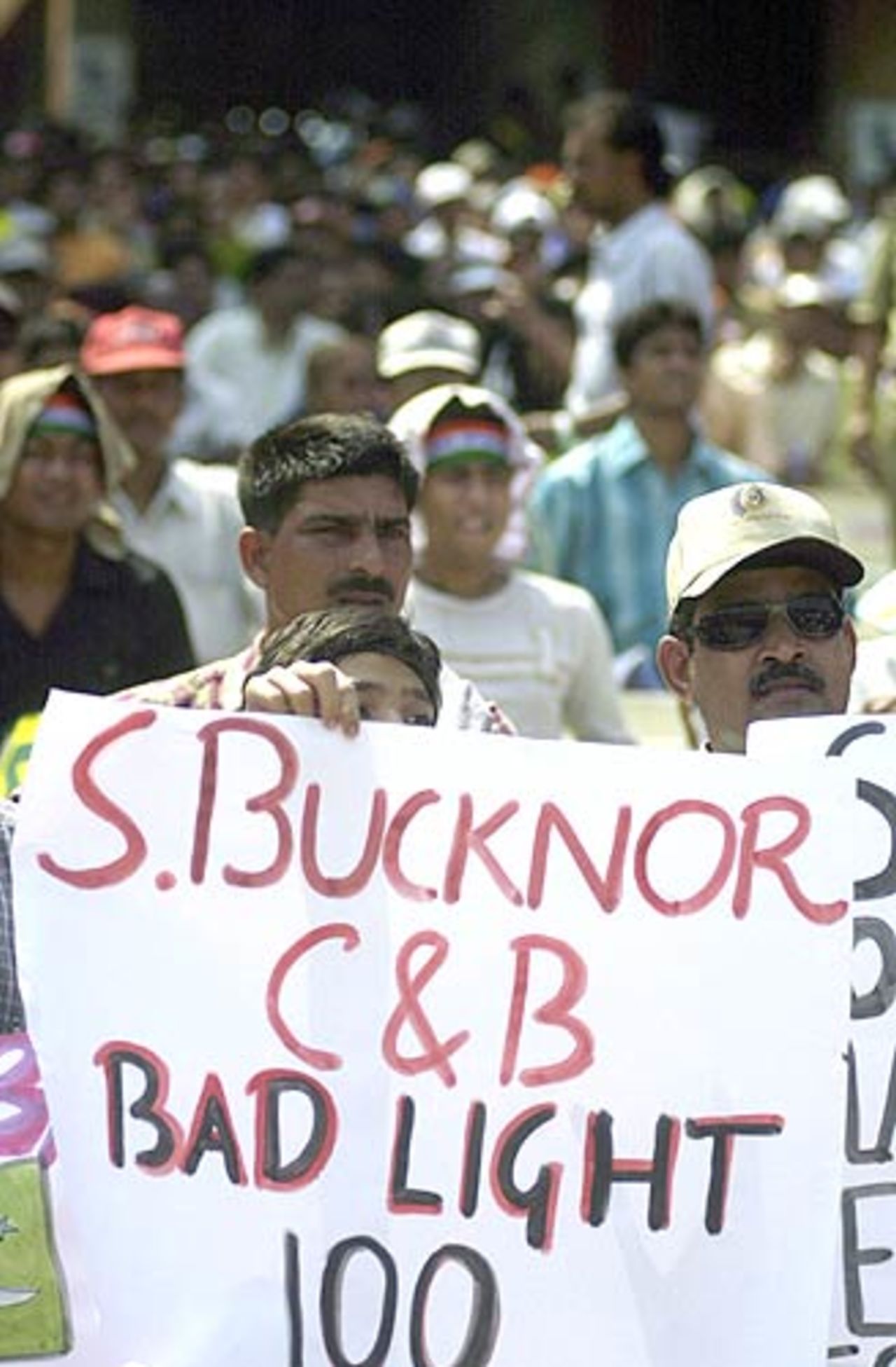 Steve Bucknor faced the fans' ire for his decision to dismiss Sachin Tendulkar the previous day, India v Pakistan, 2nd Test, Kolkata, March 18, 2005