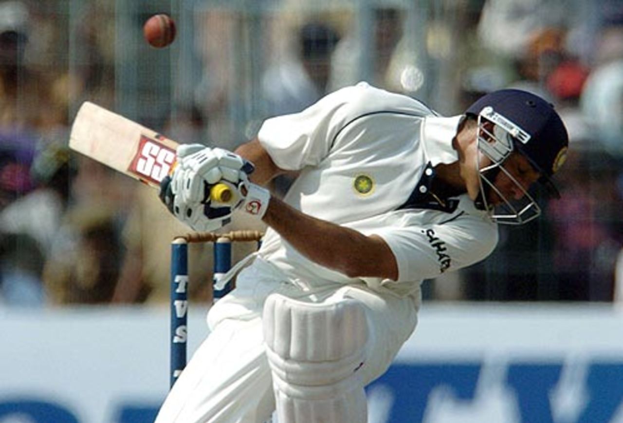 VVS Laxman was rendered out of action for some time after a Mohammad Sami short ball did him in, India v Pakistan, 2nd Test, Kolkata, March 19, 2005