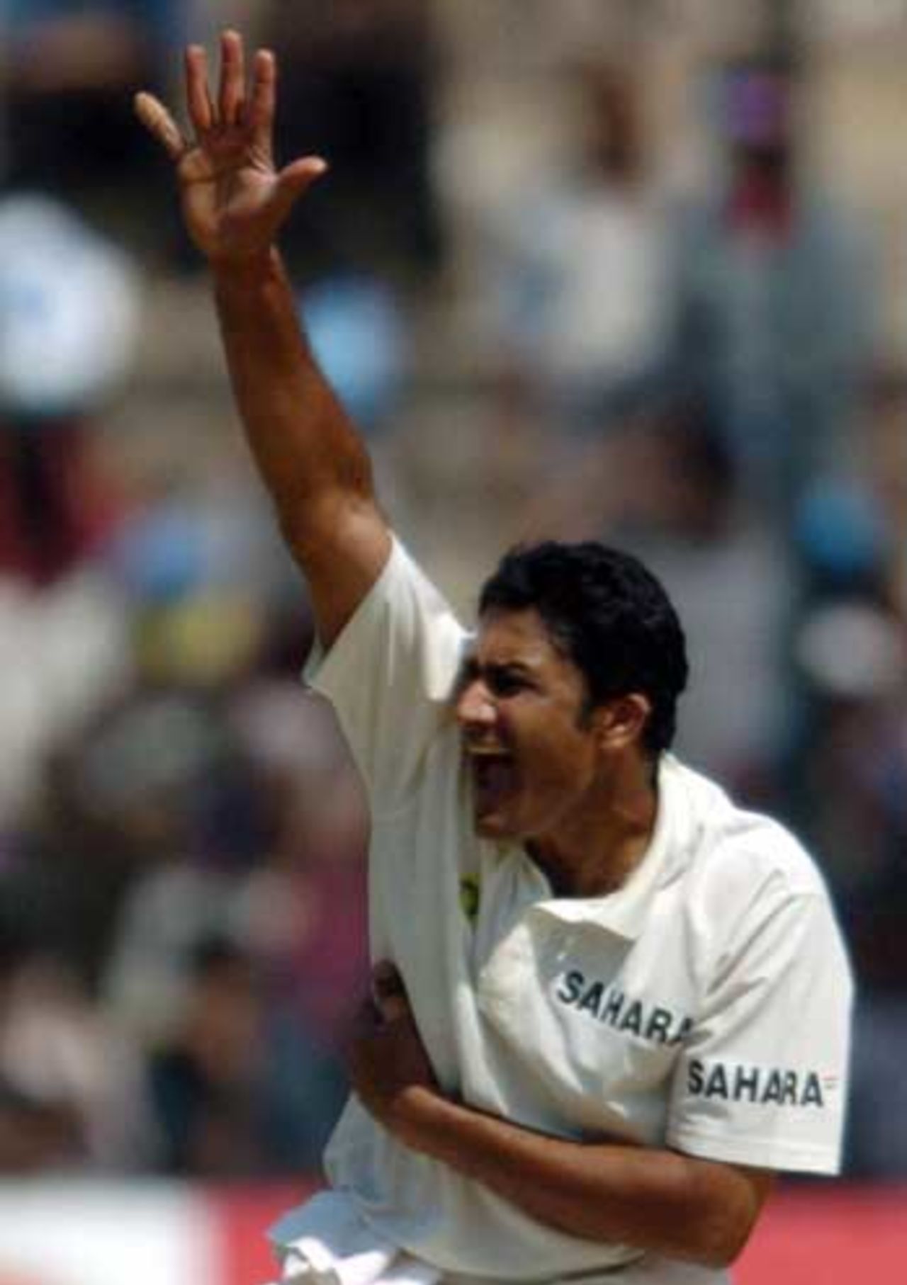 Anil Kumble appeals on a day of hard work and little joy, India v Pakistan, 3rd Test, Bangalore, March 24, 2005