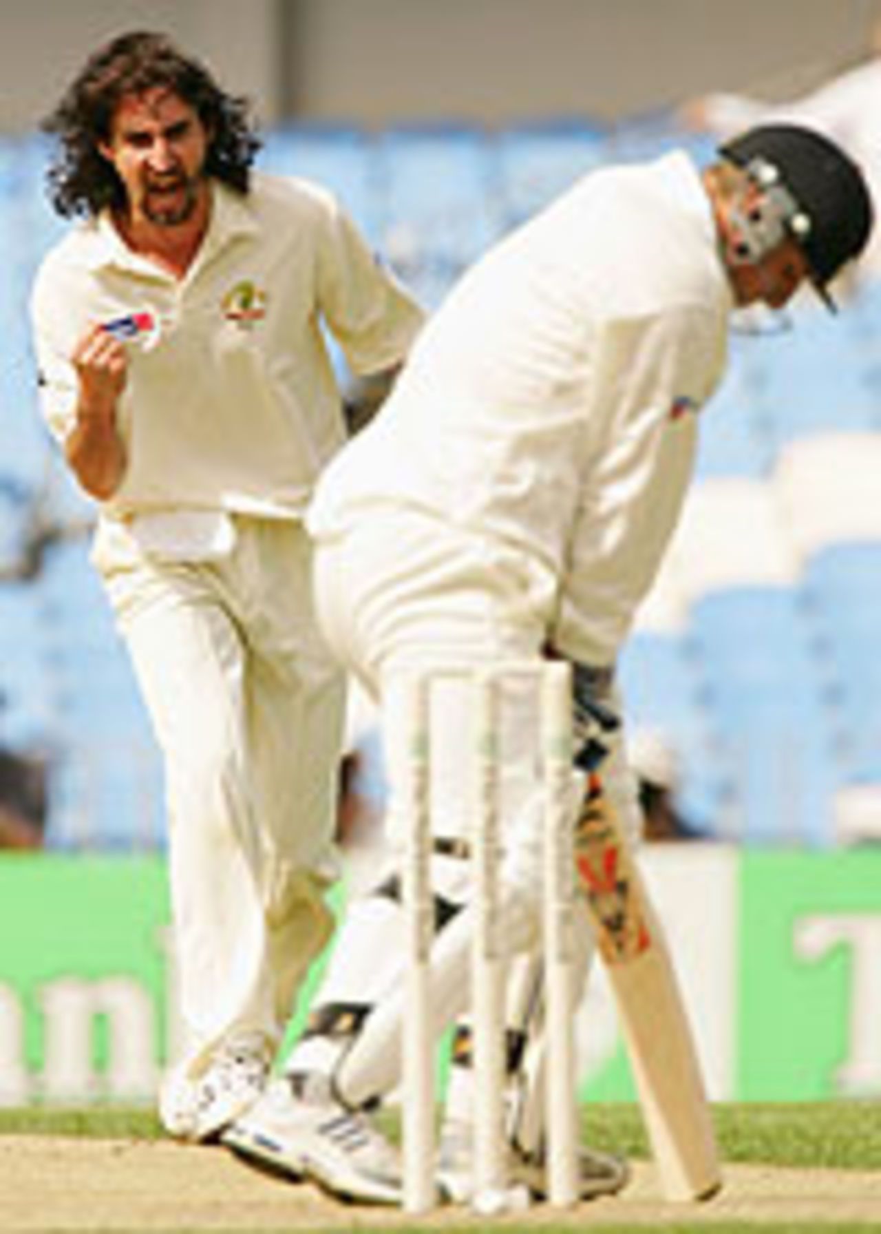 Jason Gillespie nails Craig Cumming with a beauty, New Zealand v Australia, 3rd Test, Auckland, 1st day