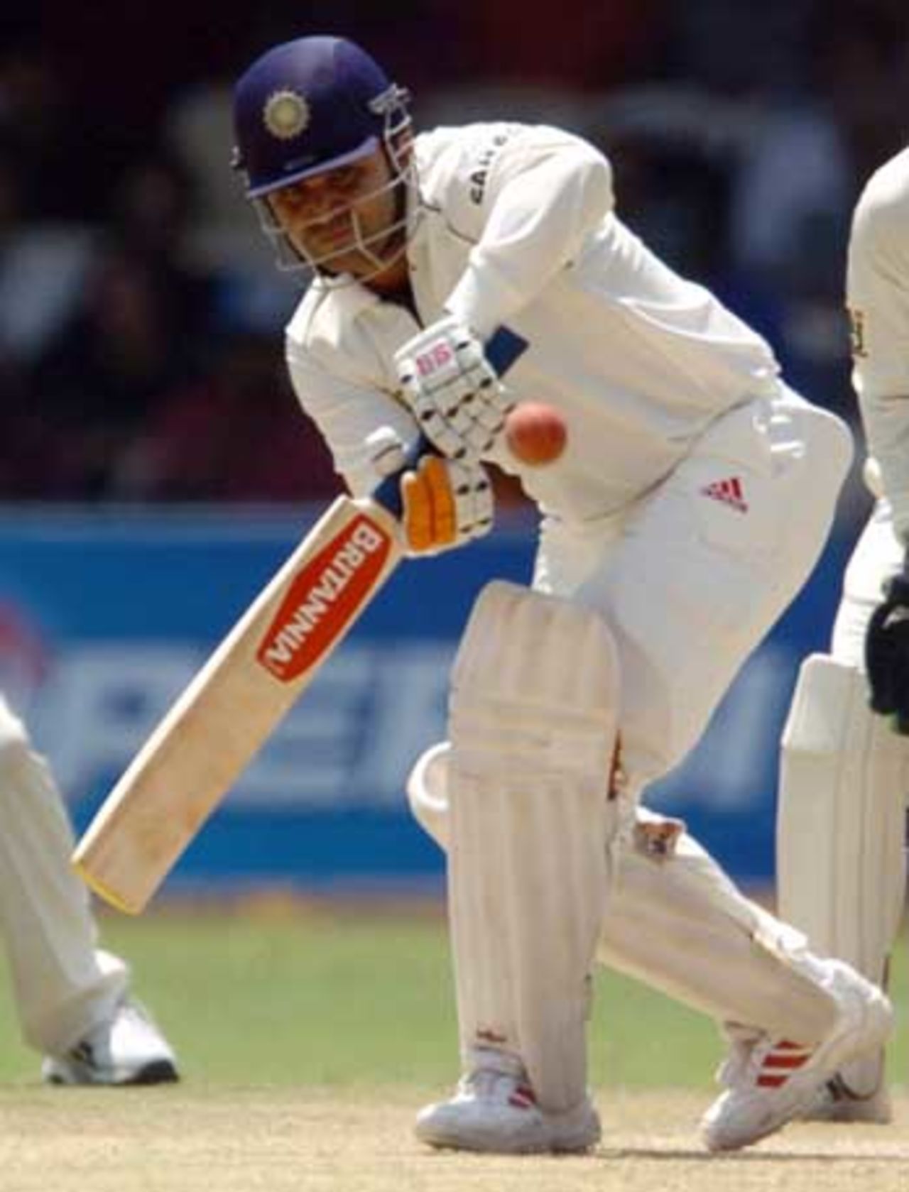 Virender Sehwag continued from where he left off, striking the ball cleanly, India v Pakistan, 3rd Test, Bangalore, 3rd day, March 24, 2005