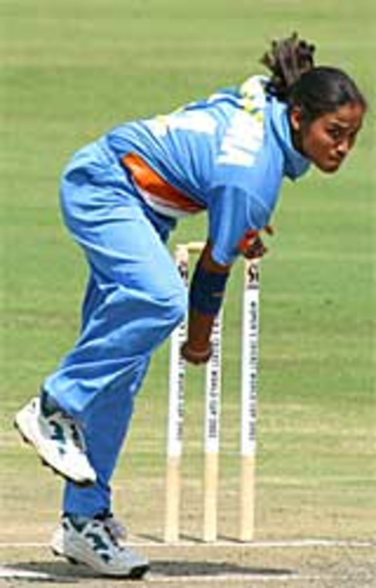 Amita Sharma in action, South Africa v India, World Cup, March 26, 2005