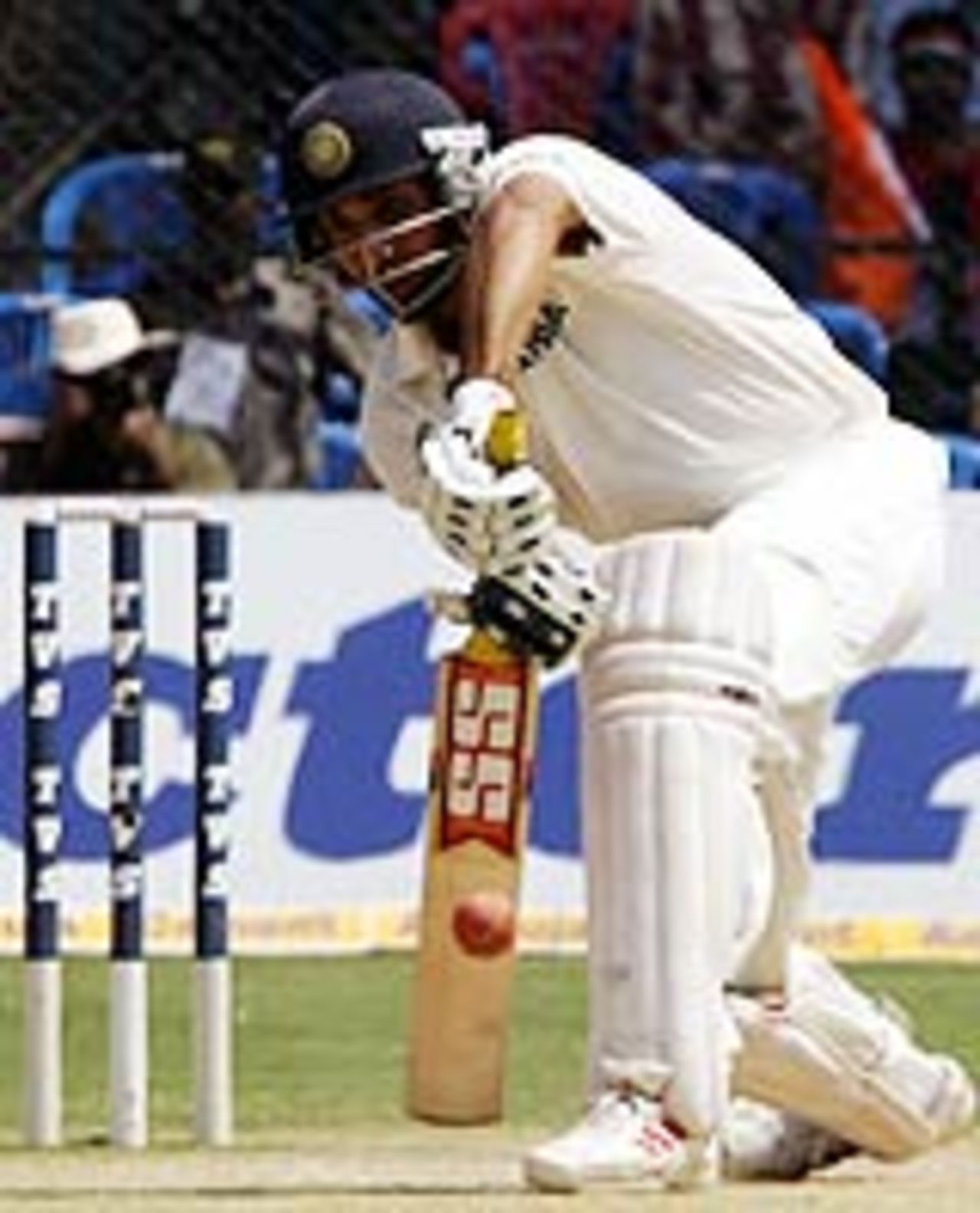 VVS Laxman hits a boundary, India v Pakistan, 3rd Test, Bangalore, 4th day, March 27, 2005