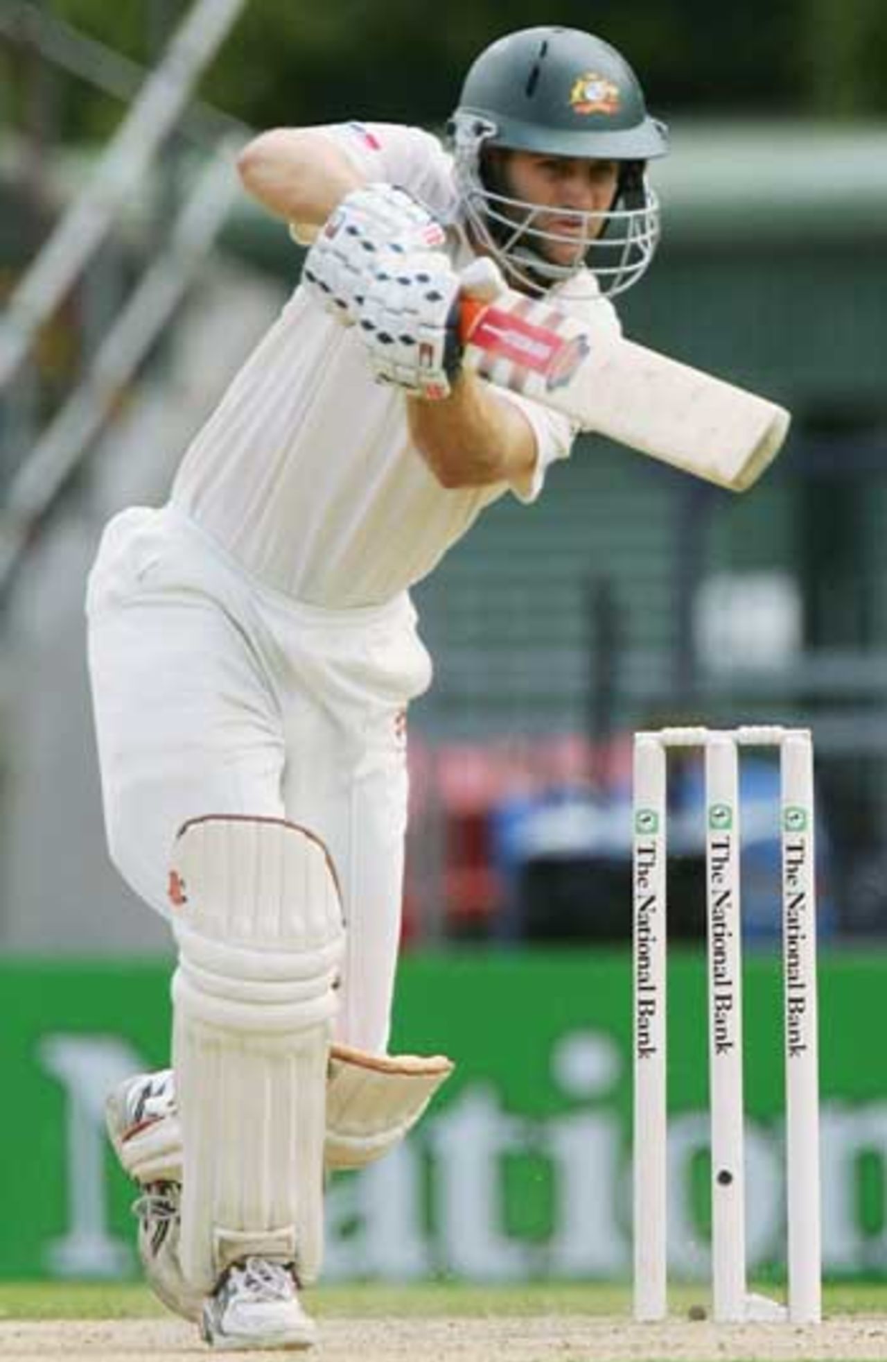 Simon Katich drives, New Zealand v Australia, 3rd Test, Auckland, 3rd day