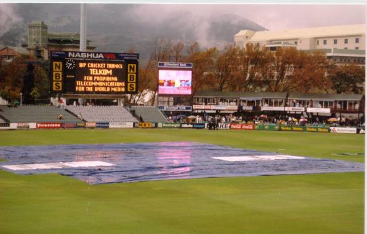 Standard Bank tournament final, abandoned game on 22 April 1998 at Newlands, Cape Town SA. waterlogged Newlands Cricket Ground