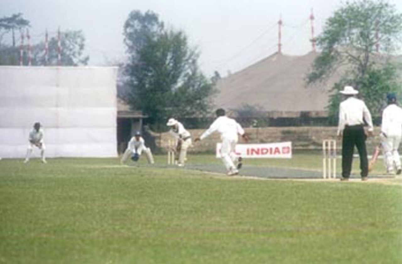 Mithali Raj and Renu Margaret in action during the finals of the Senior Womens National Cricket Championship, Air India v Indian Railways Senior Womens National Cricket Championship, 2000 (Final), Jorhat Stadium, 25-27 March 2000.