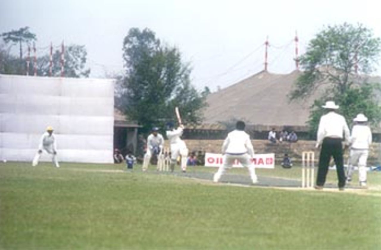 Purnima Rau and Rupanjali Shastri in action during the finals of the Senior Womens National Cricket Championship, Air India v Indian Railways Senior Womens National Cricket Championship, 2000 (Final), Jorhat Stadium, 25-27 March 2000.