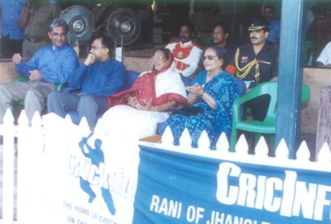 The Governor and other guests watching the action from the confines of the Anna Pavilion, Rani of Jhansi Women's (Inter-zonal) Tournament 1999/00, Air India Women v Railways Women, MA Chidambaram Stadium, Chepauk Chennai, 8 April 2000