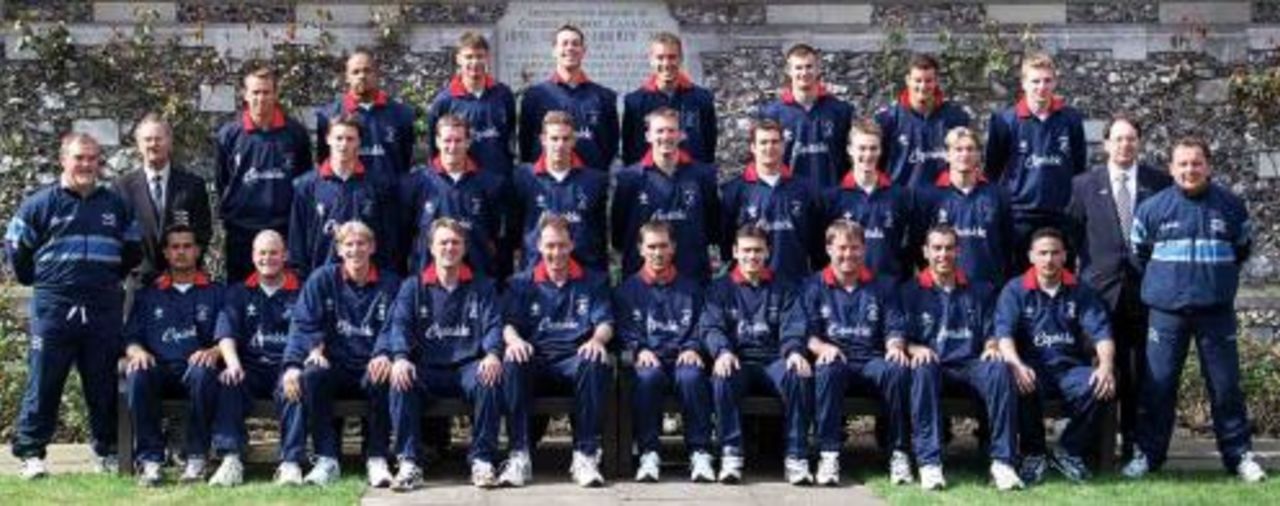 pictured in one-day kit at Lord's on Mon 10 April. Back row: Dutch, Alleyne, Cook, Batt, Laraman, Bryan, Strauss, Dalrymple, Middle: Gatting (Director of Coaching), Smith (1st XI Scorer), Hunt, Bloomfield, Hutton, Goodchild, Edwards, Brown, Maunders, Jones (2nd XI Scorer), Gould (Club Coach), Front: Shah, Nash, Hewitt, Tufnell, Fraser (Vice Captain), Langer (Captain), Ramprakash, Roseberry, Johnson, Weekes