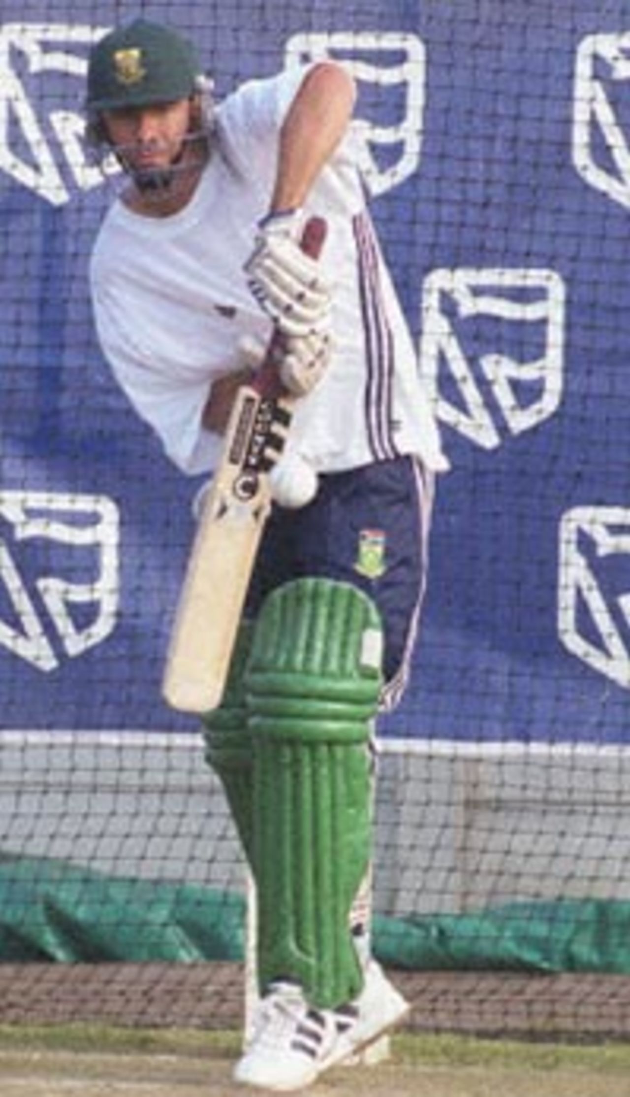 South African national cricket team captain Hansie Cronje trains 10 April 2000, at the Kingsmead cricket grounds in Durban ahead of the one day series against Australia. Indian police said today in Dehli they had gathered fresh evidence to shore up their case against Cronje on match-fixing charges.