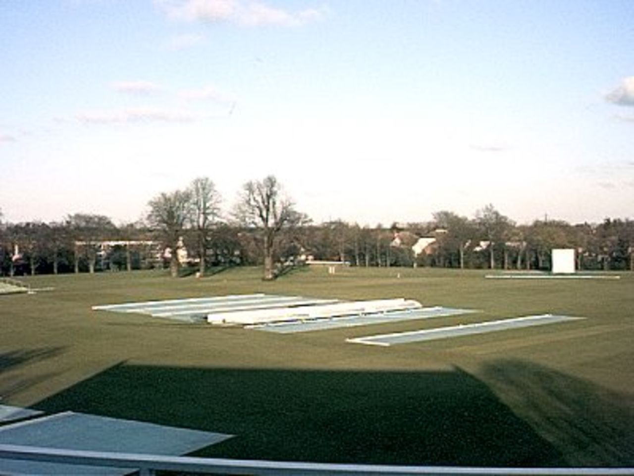 The covers on at Canterbury, Thu 6 April 2000. There was a lot of local rain and flooding earlier in the week.
