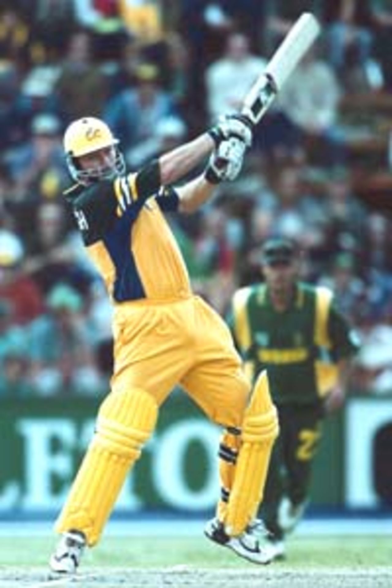 16 Apr 2000: Steve Waugh of Australia durring his innnings of 51 during the one day international between South Africa and Australia in Johannesburg, South Africa.