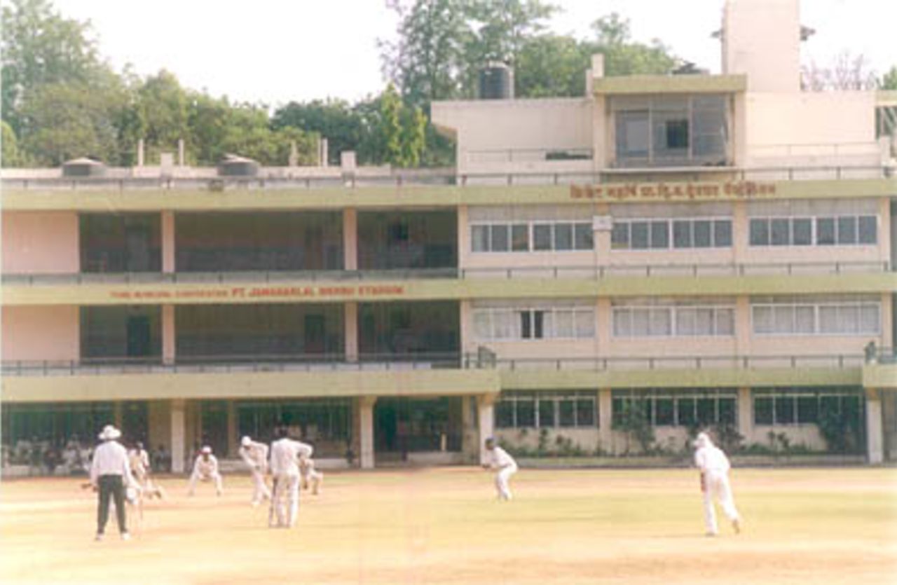 A view of the pavilion at the Nehru Stadium, Pune
